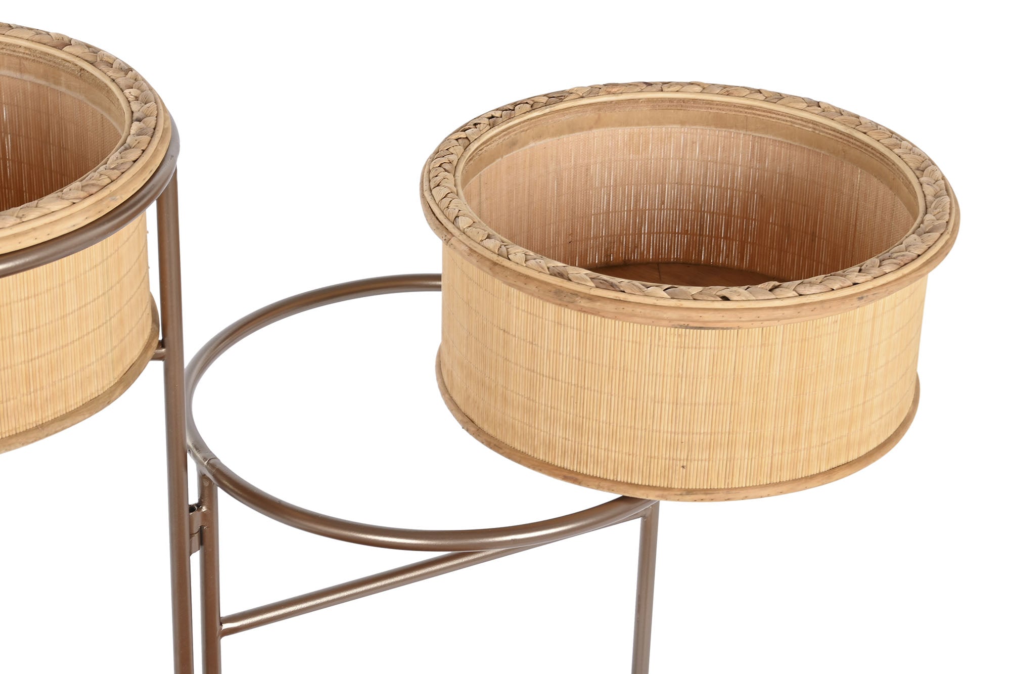 Vaso de ferro de bambu 55x42x79 dobrável marrom