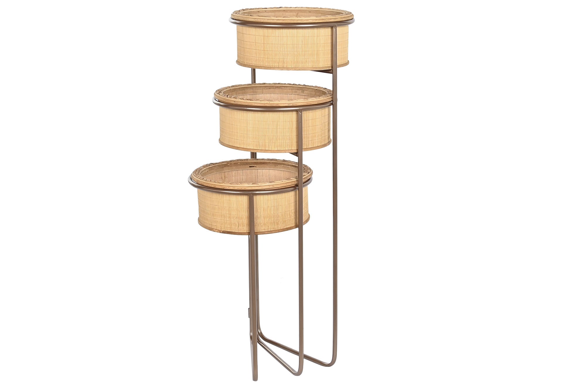 Vaso de ferro de bambu 55x42x79 dobrável marrom