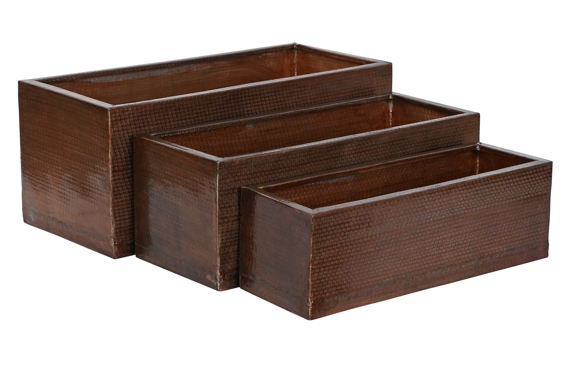 Conjunto de 3 vasos de alumínio 100x43x40