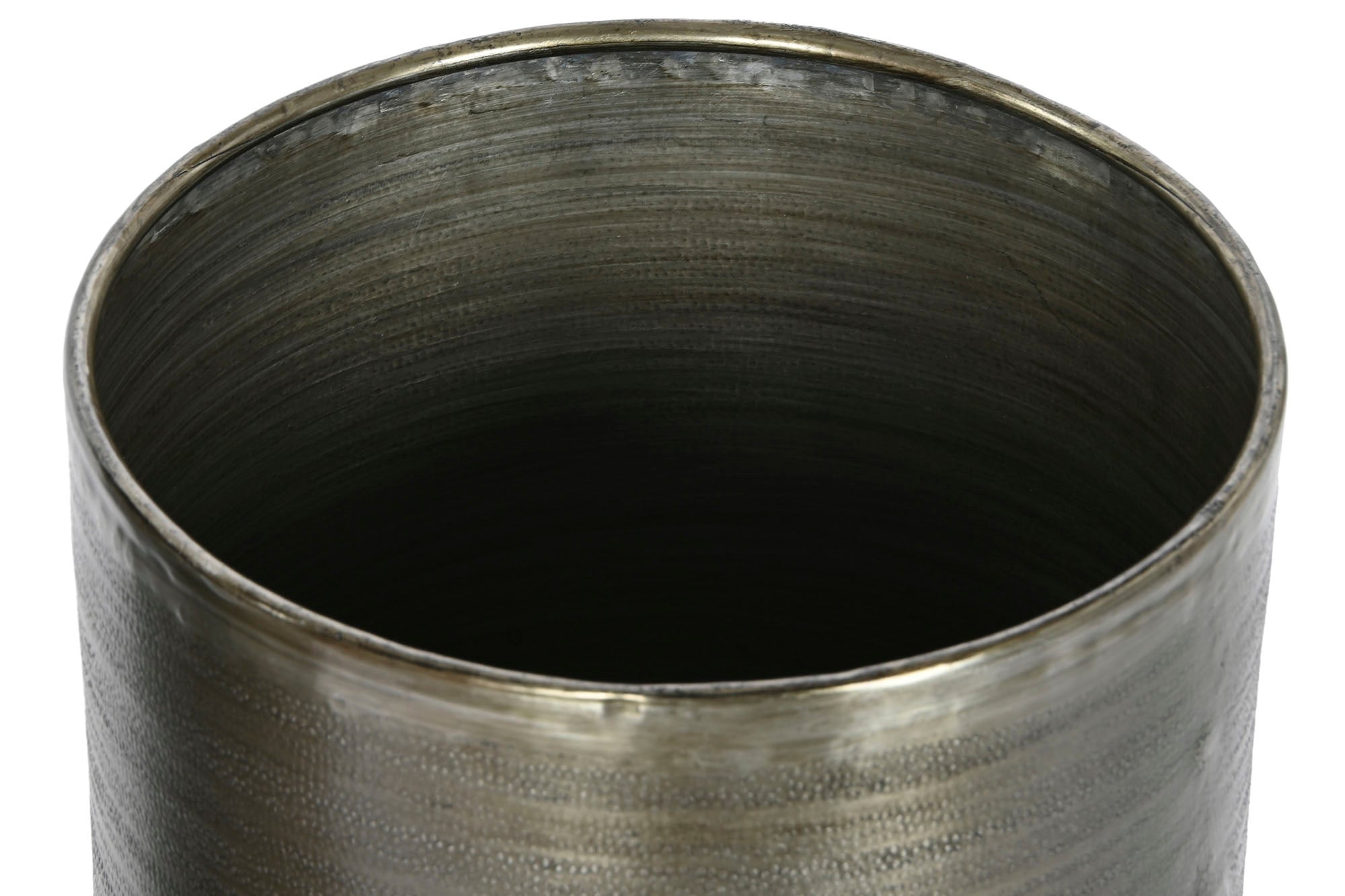 Flowerpot Set 2 Aluminum 35X35X64 Aged