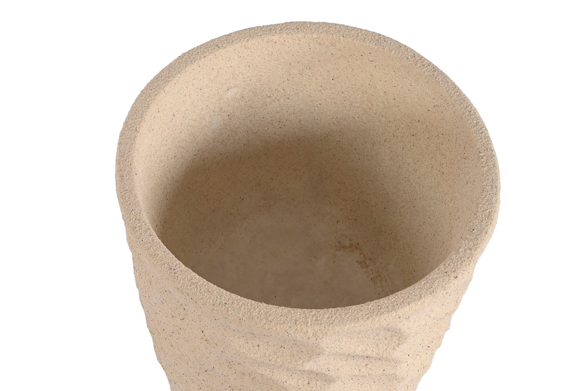 Vaso de fibra de vidro 36,5x36,5x61 bege áspero