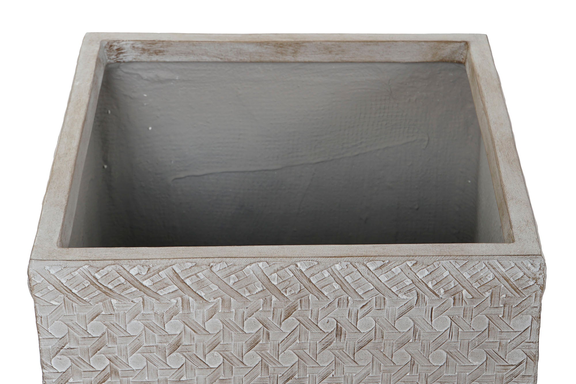 Conjunto de 4 potes de fibra de vidro de magnésia 44,5 x 44,5 x 42,5