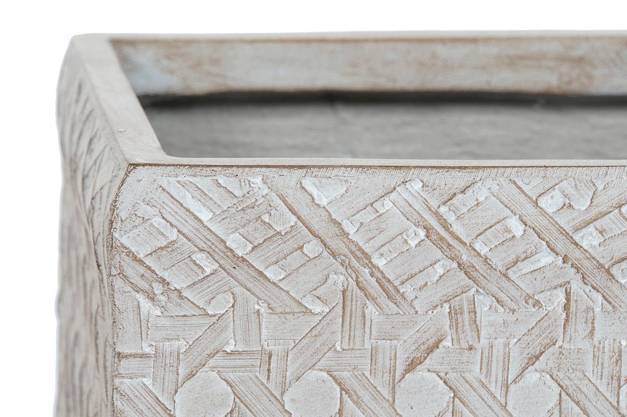 Conjunto de 4 potes de fibra de vidro de magnésia 44,5 x 44,5 x 42,5