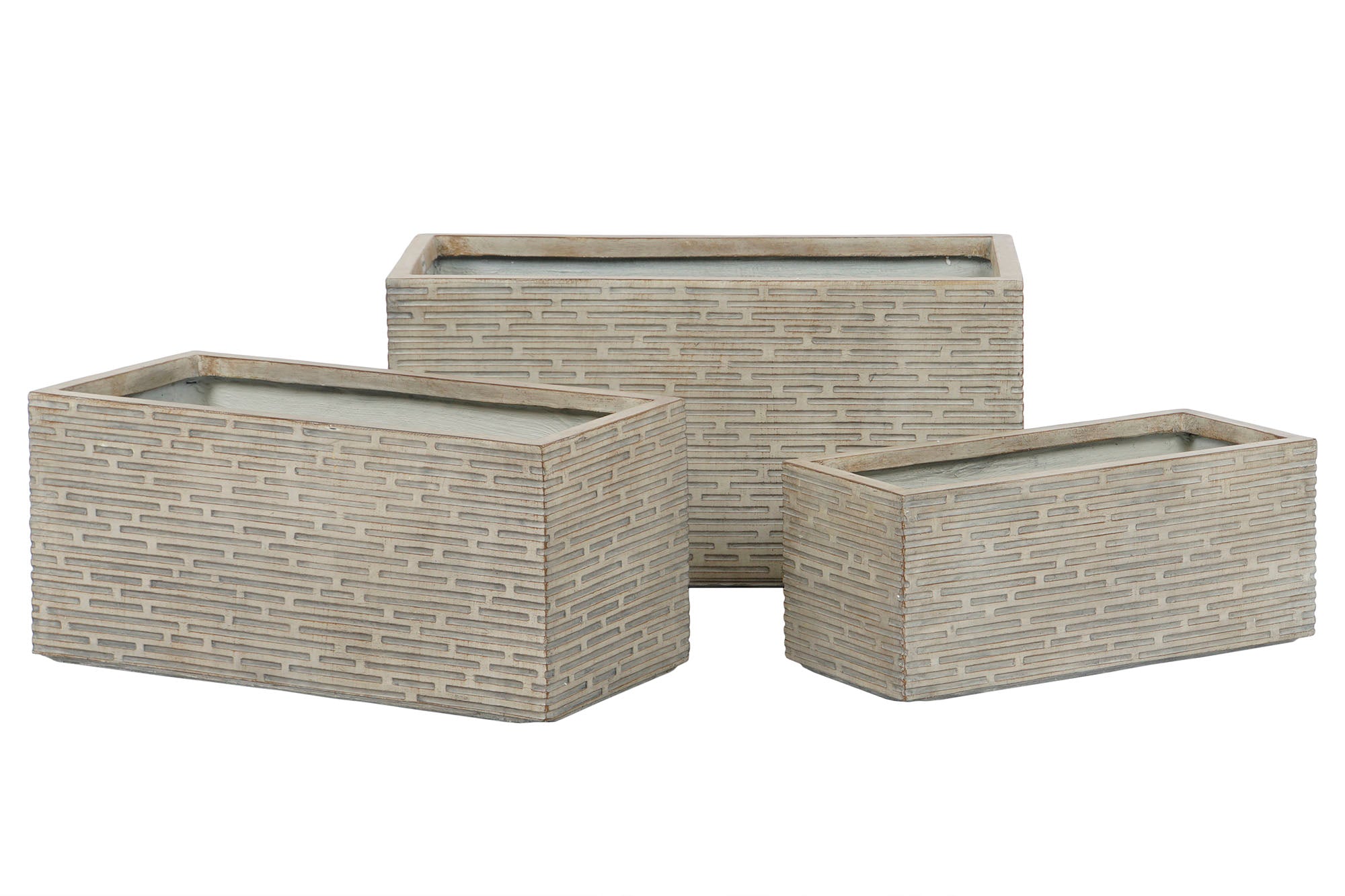 Conjunto de 3 vasos de magnésia 74,5 x 37,5 x 37,5