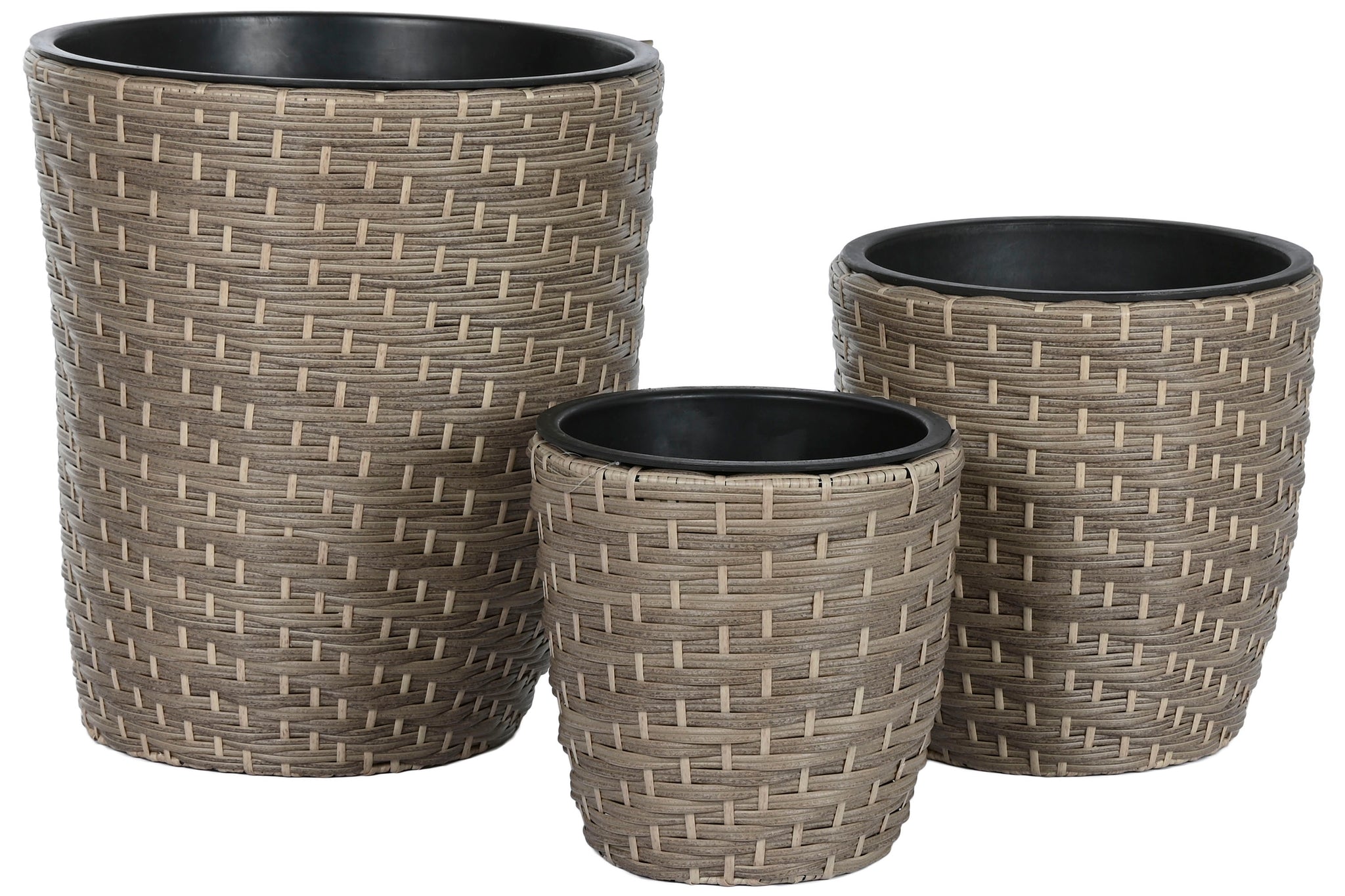 Macetero Set 3 Ratan Sintetico Pp 40X40X45 Natural