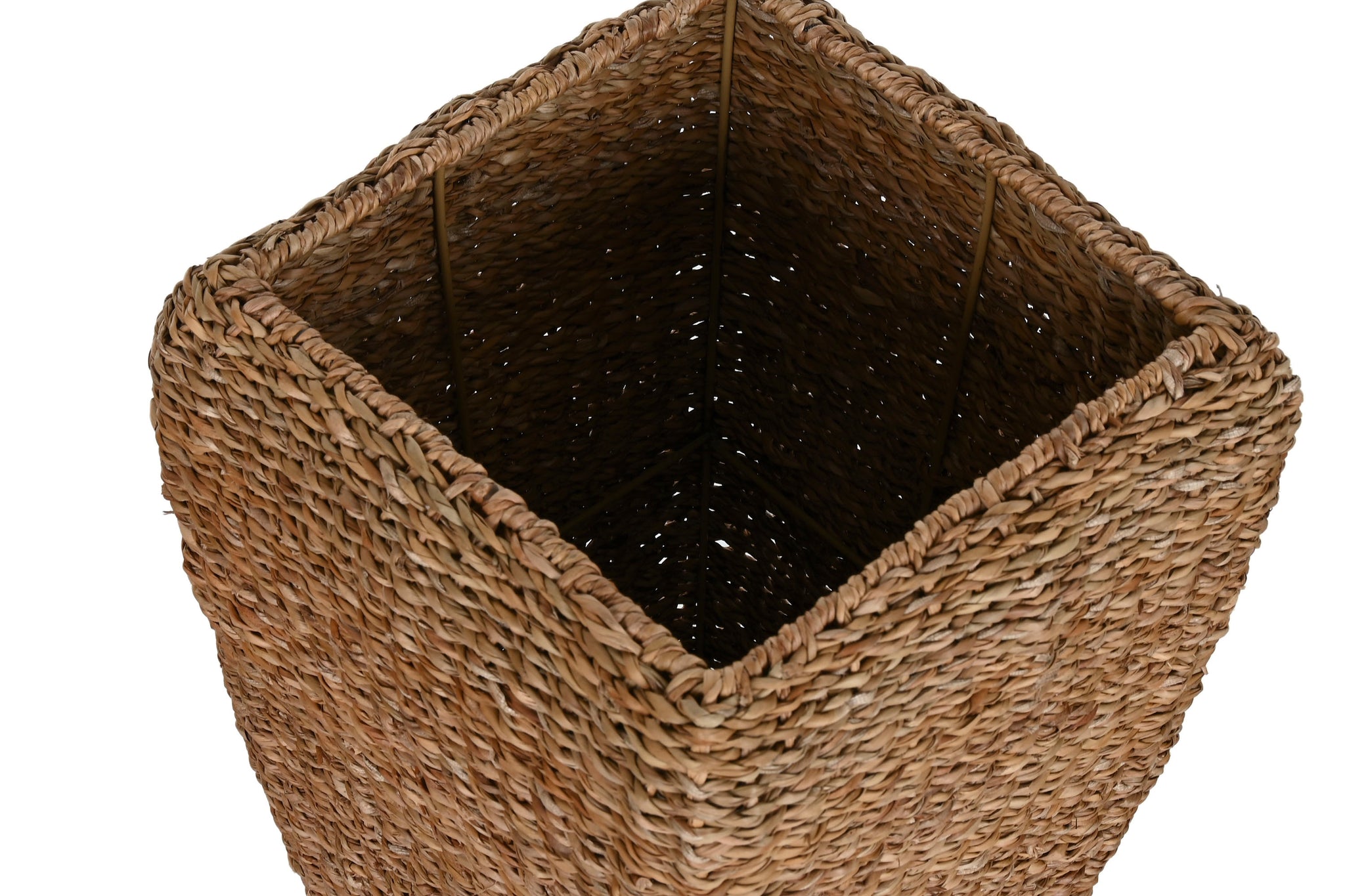 Conjunto de 3 vasos de metal com ervas marinhas 40x40x70 natural