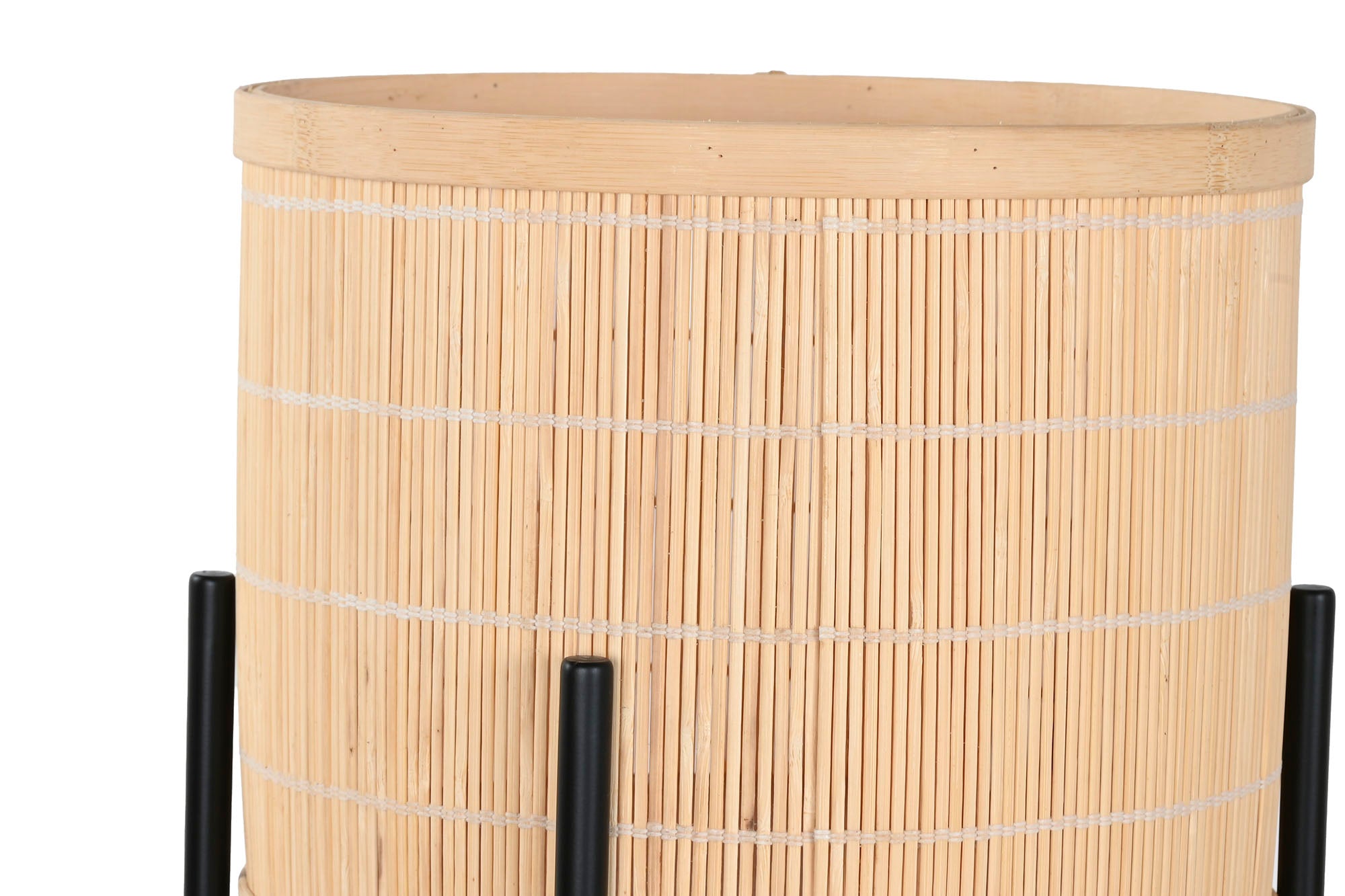 Conjunto de 3 vasos de bambu de metal 31x31x103 preto