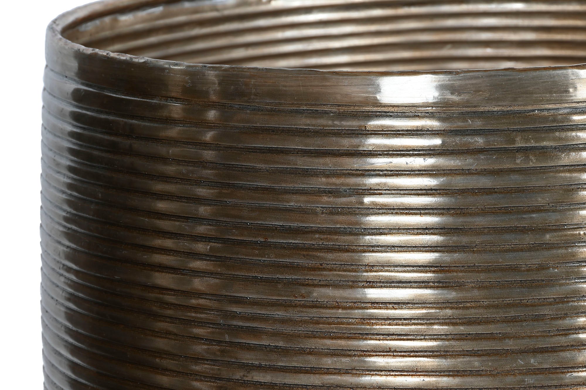 Conjunto de 5 vasos de alumínio 51x51x90 cobre envelhecido