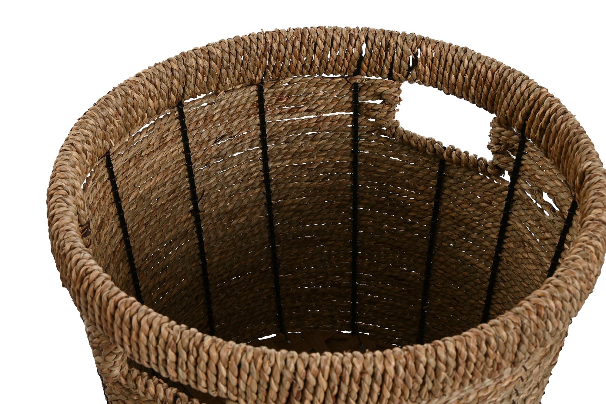 Conjunto de 3 vasos de fibra metálica 36x36x29 marrom
