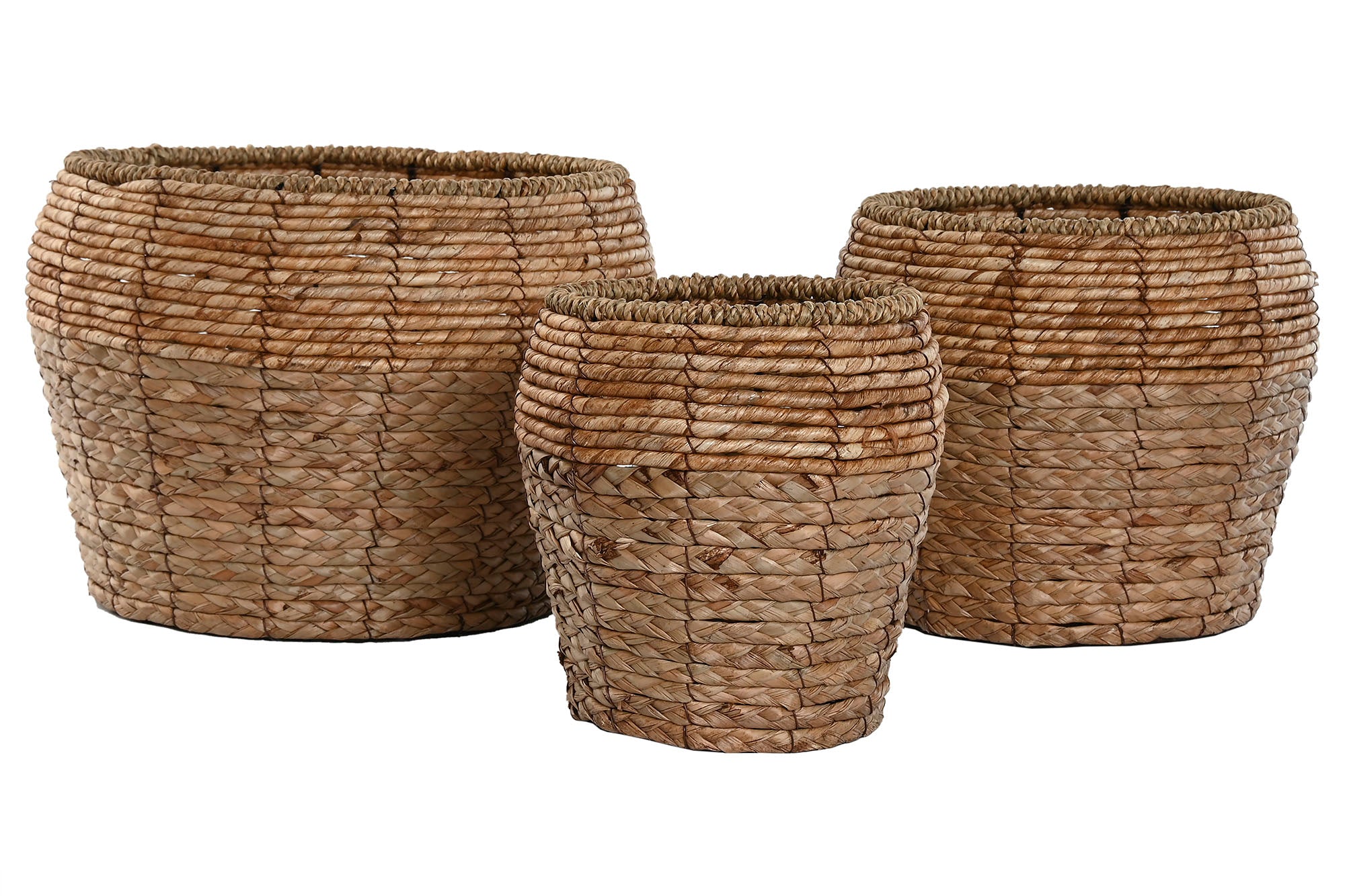 Macetero Set 3 Fibra Metal 32X32X25 Natural