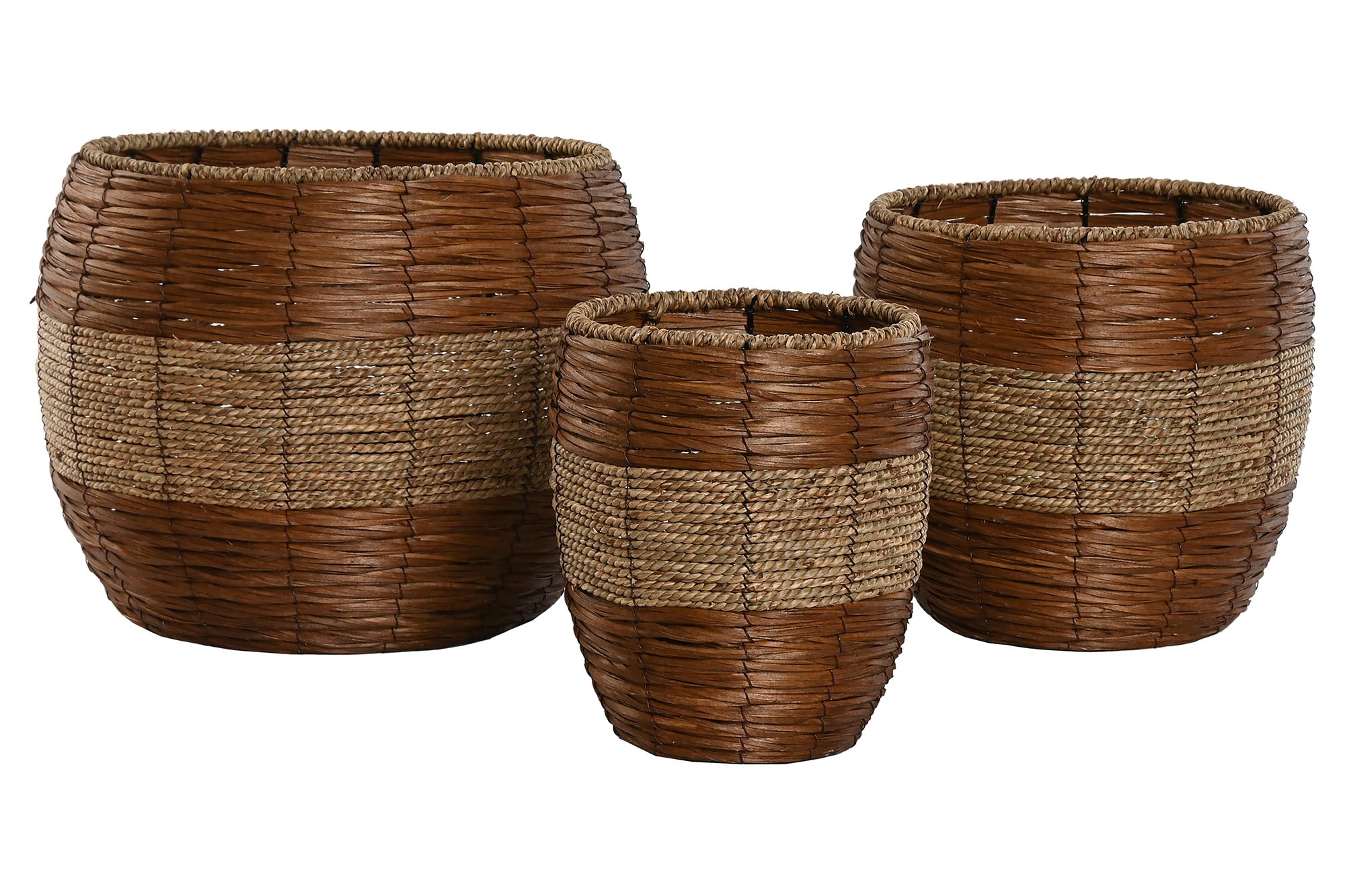 Macetero Set 3 Fibra Metal 33X33X30 Natural