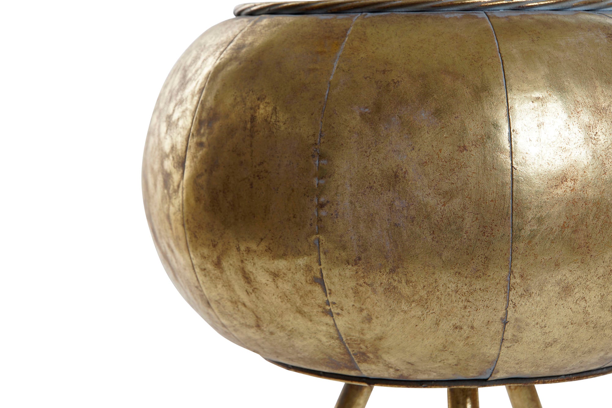 Vaso de metal 38X38X68 ouro envelhecido