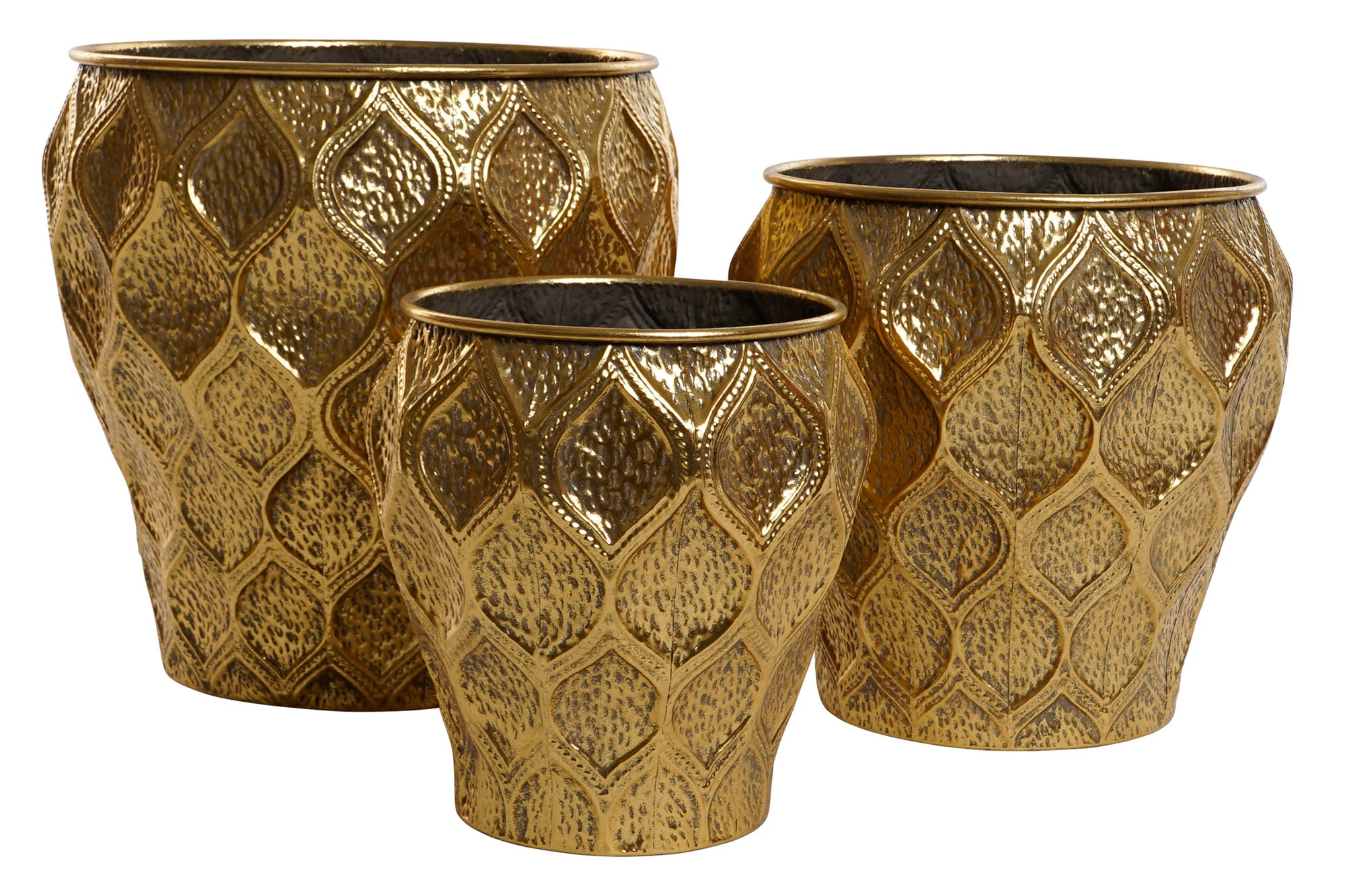 Macetero Set 3 Metal 41X41X41,5 34Cm 28Cm Dorado