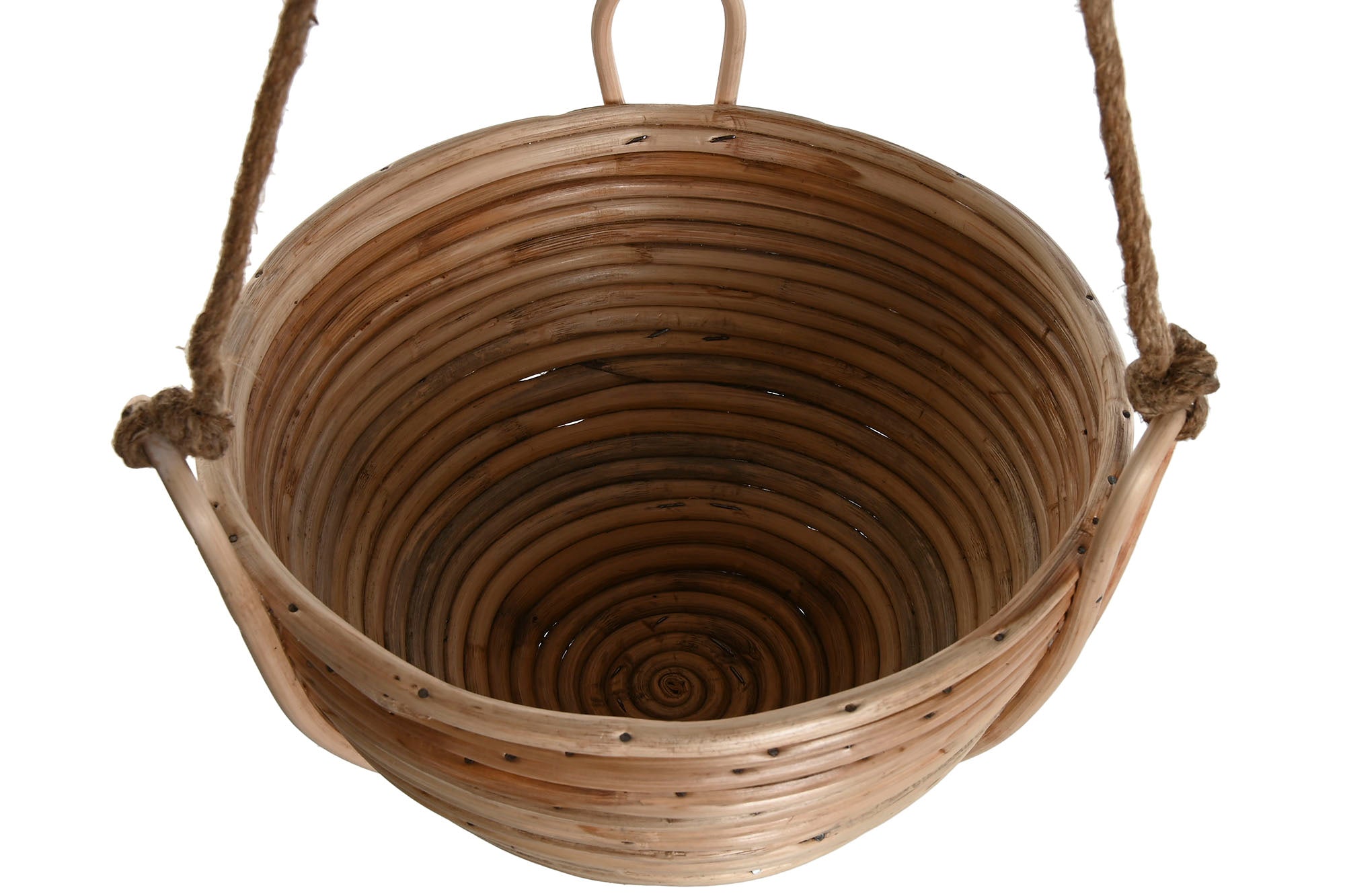 Conjunto de 3 vasos de vime com corda 31x31x23 para pendurar