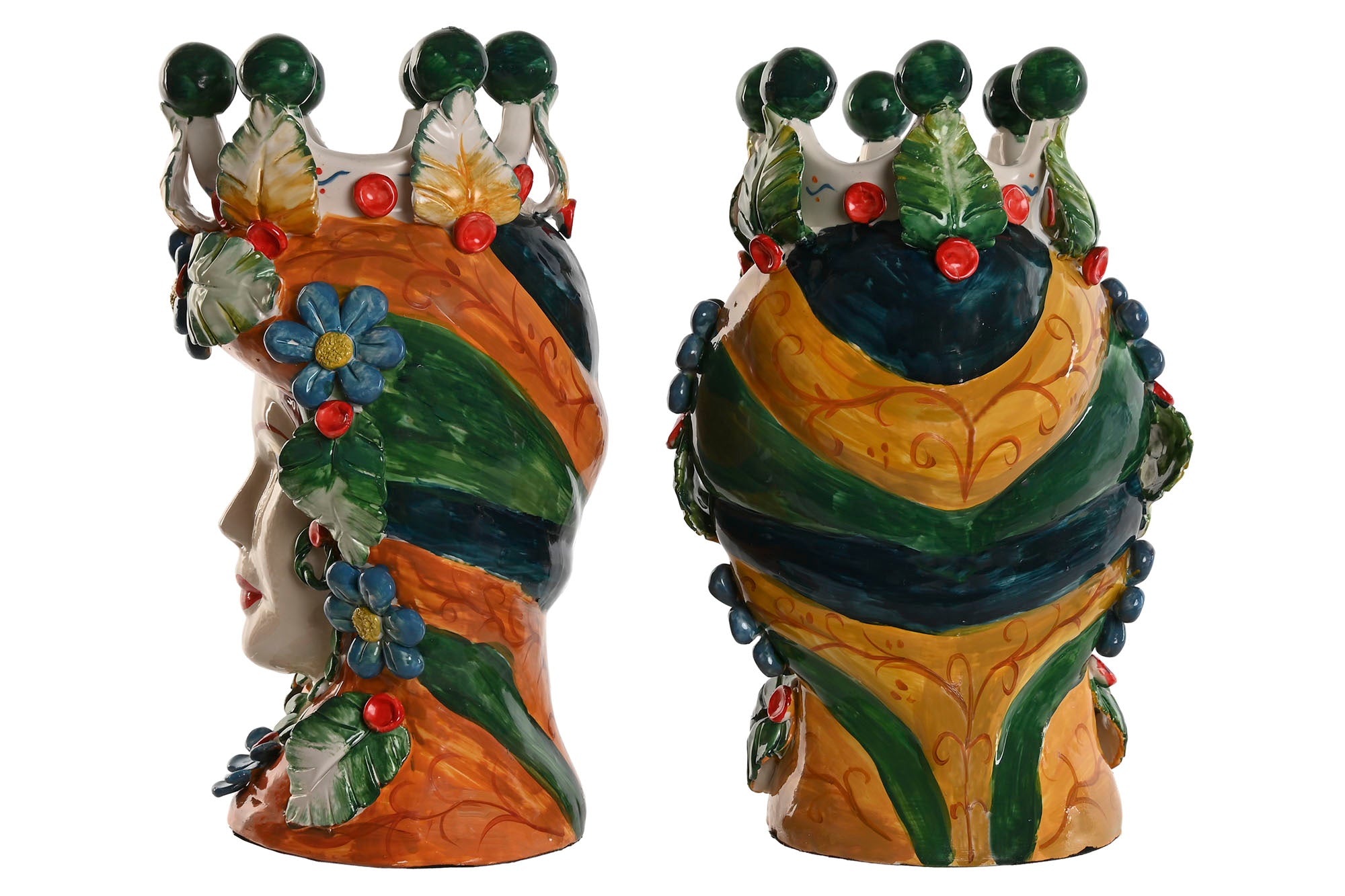 Vaso de Porcelana 20X20X32 Cabeça Siciliana 2 Sul