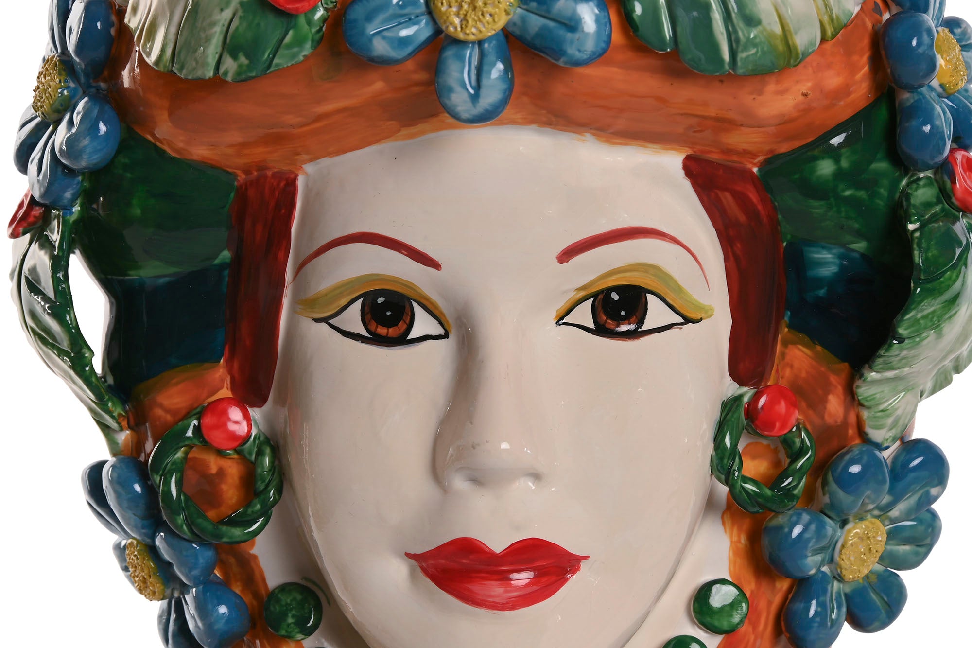 Vaso de Porcelana 20X20X32 Cabeça Siciliana 2 Sul