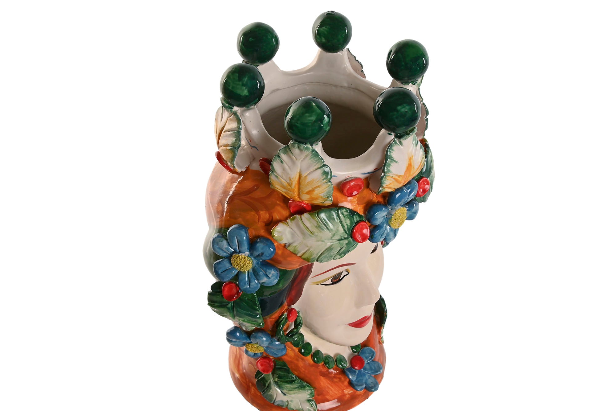 Vaso de Porcelana 20X20X32 Cabeça Siciliana 2 Sul