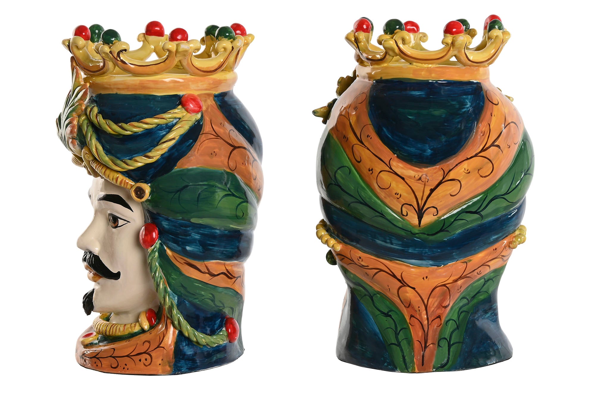 Vaso de Porcelana 20X20X29 Cabeça Siciliana 2 Sul