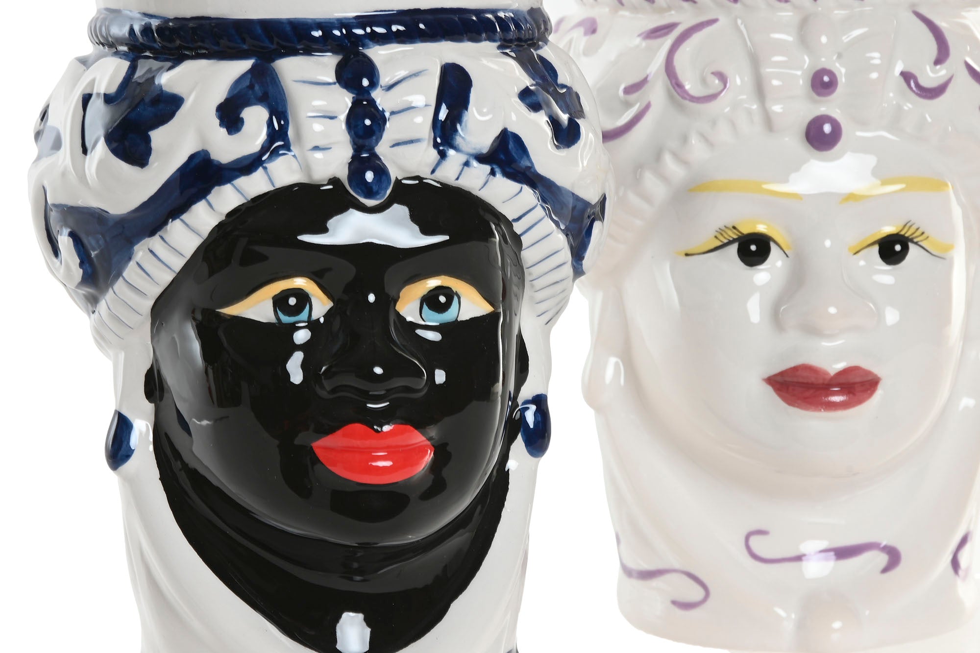 Vaso de Porcelana 12X12X20 Cabeça Siciliana 2 Sul