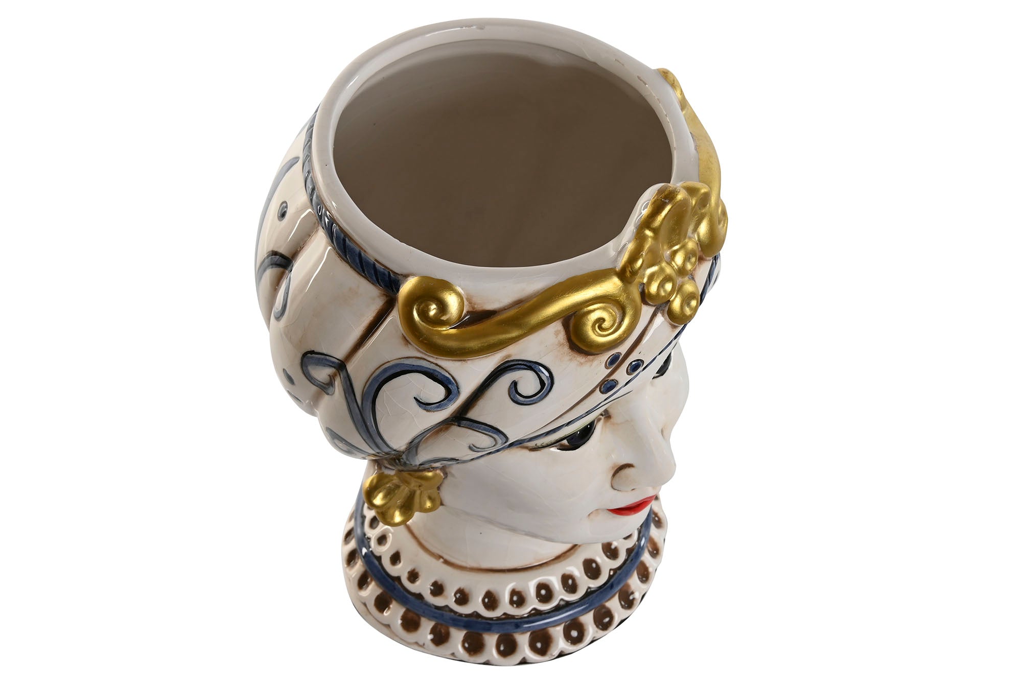 Vaso de Porcelana 15X15X26 Cabeça Siciliana 2 Sul