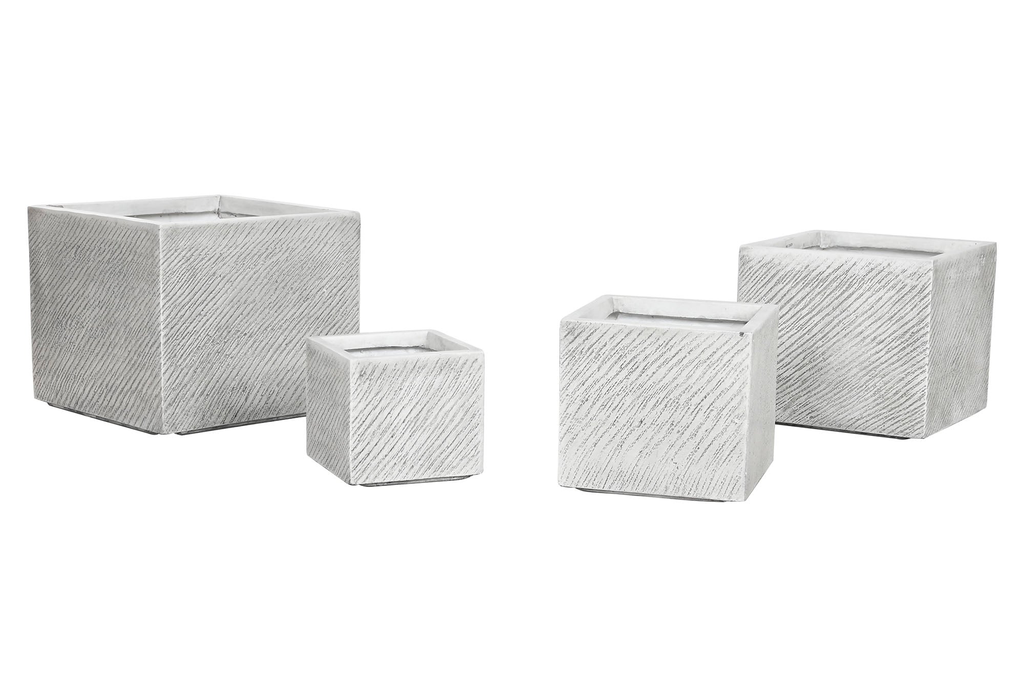 Conjunto de 4 vasos de magnésia 37x37x31,5 - 20 Ê Cinza