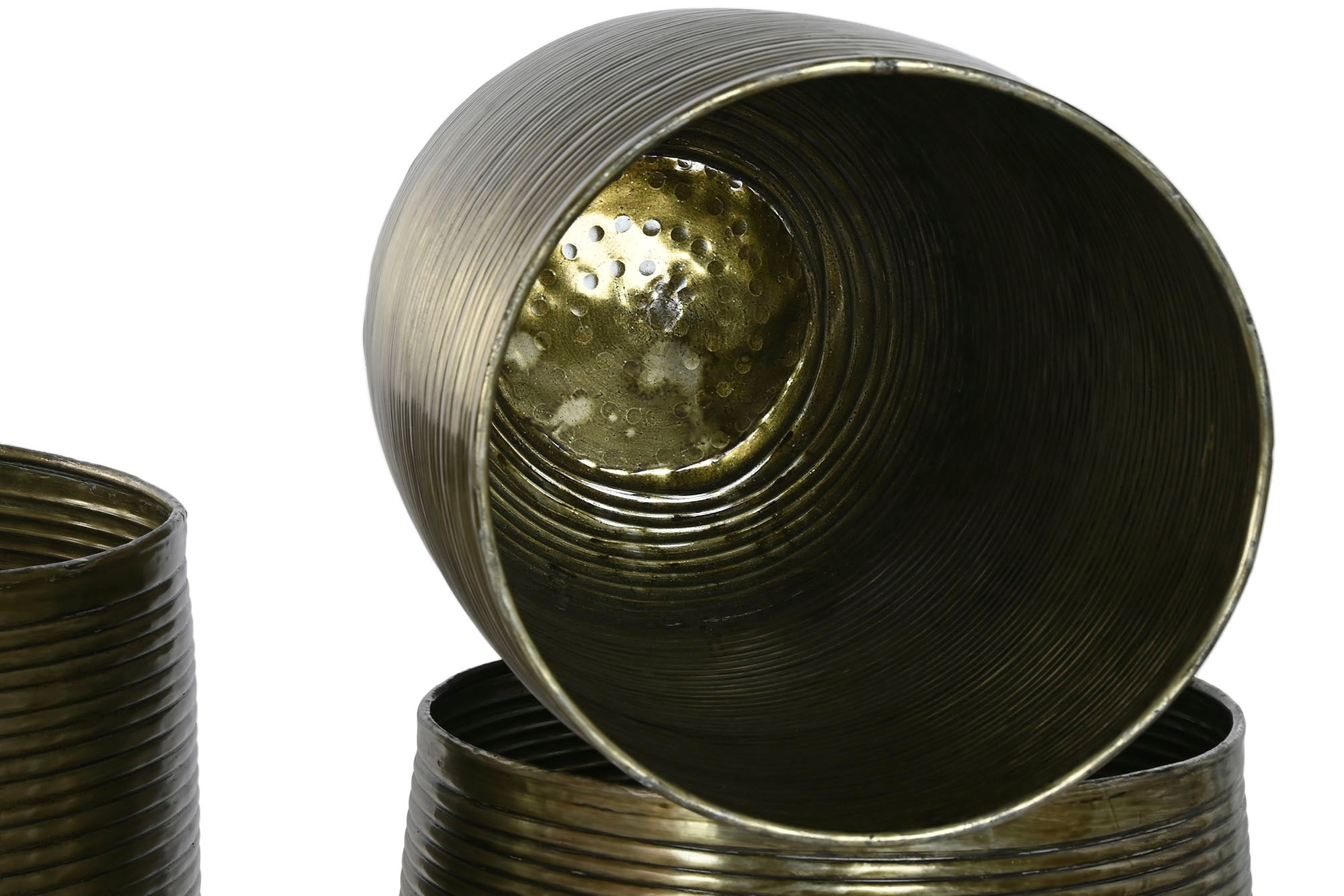 Conjunto de 5 vasos de alumínio 51,5x51,5x91 envelhecidos