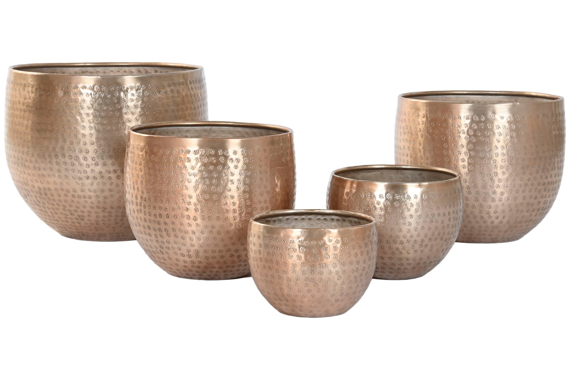 Conjunto de 5 vasos de alumínio 35x35x29,5 dourados
