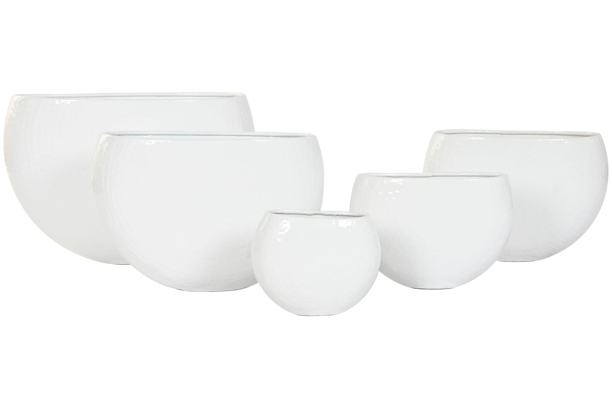 Conjunto de 5 vasos de alumínio 54x24x36 branco