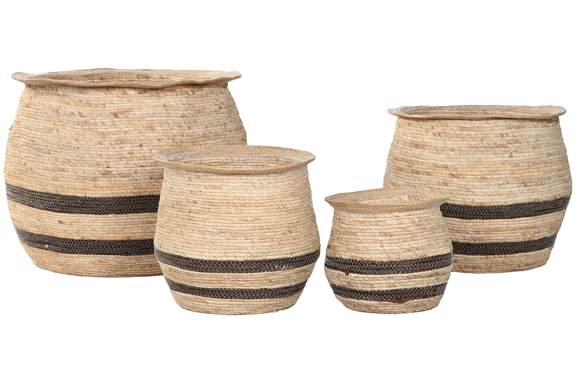 Macetero Set 4 Fibra Trenzada 60X60X52 Natural