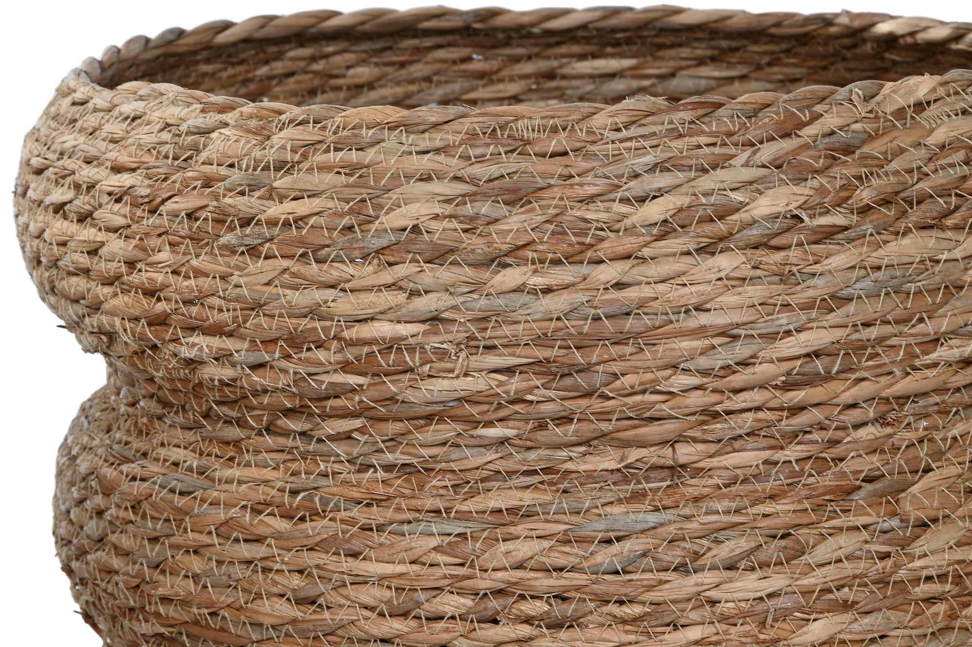 Conjunto de 3 vasos de fibra trançada 42x42x39 natural