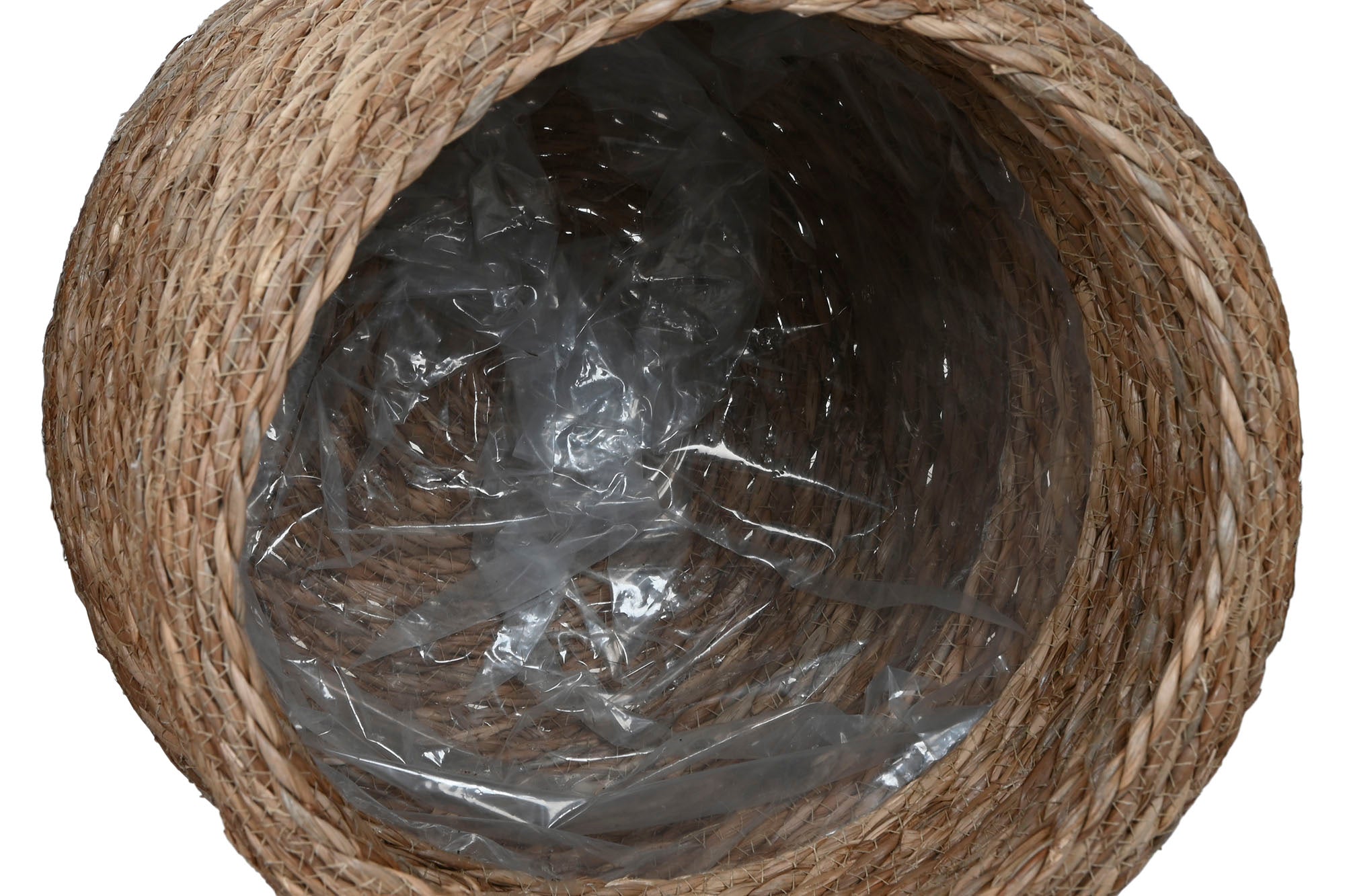 Conjunto de 3 vasos de fibra trançada 42x42x39 natural