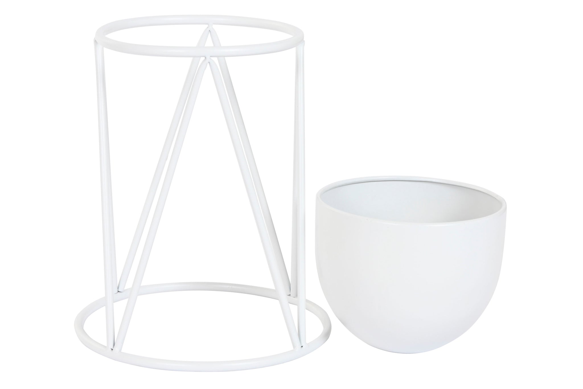 Macetero Set 3 Metal 38X38X80 Blanco