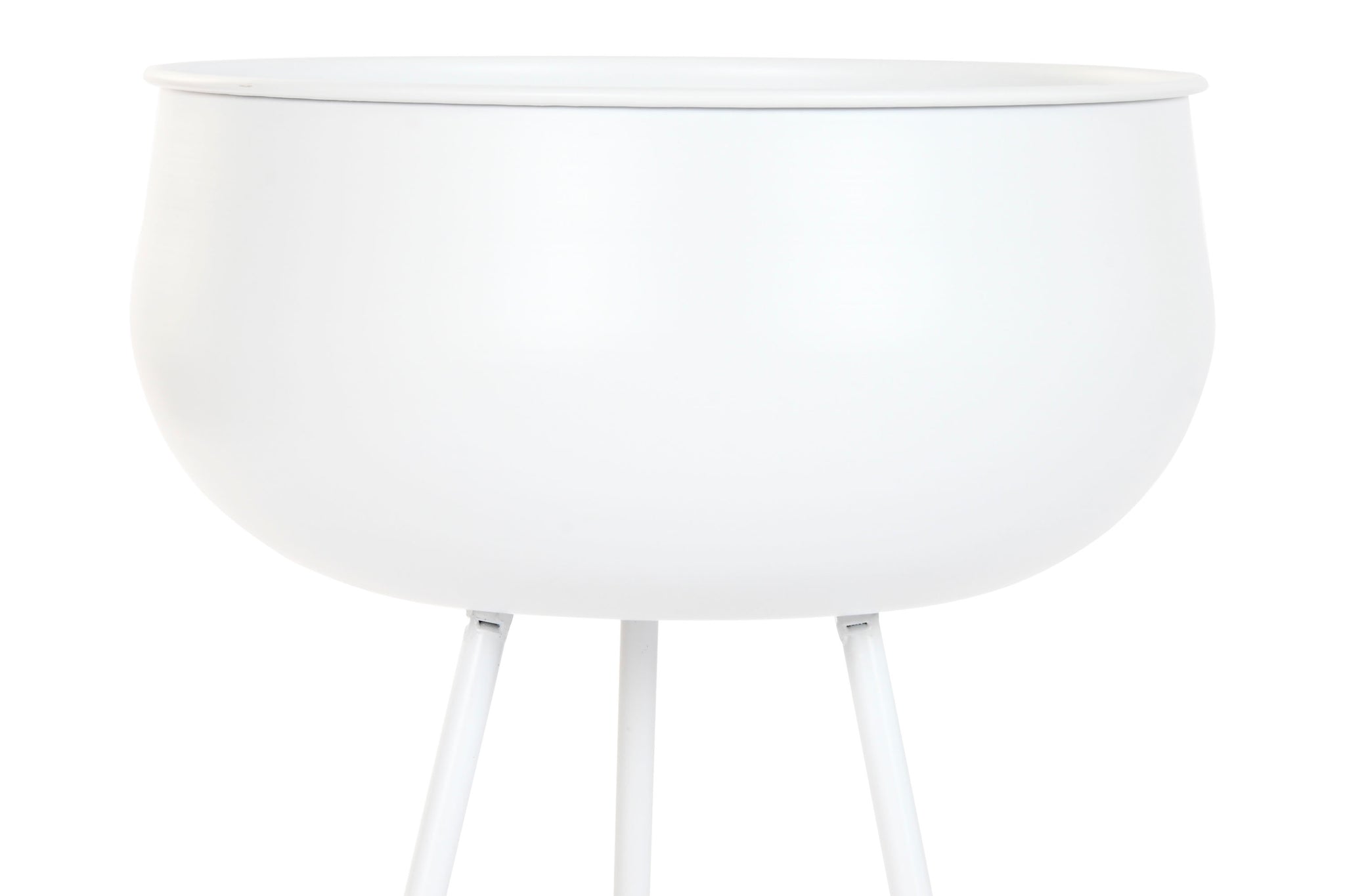 Macetero Set 2 Metal 34X34X70 Blanco