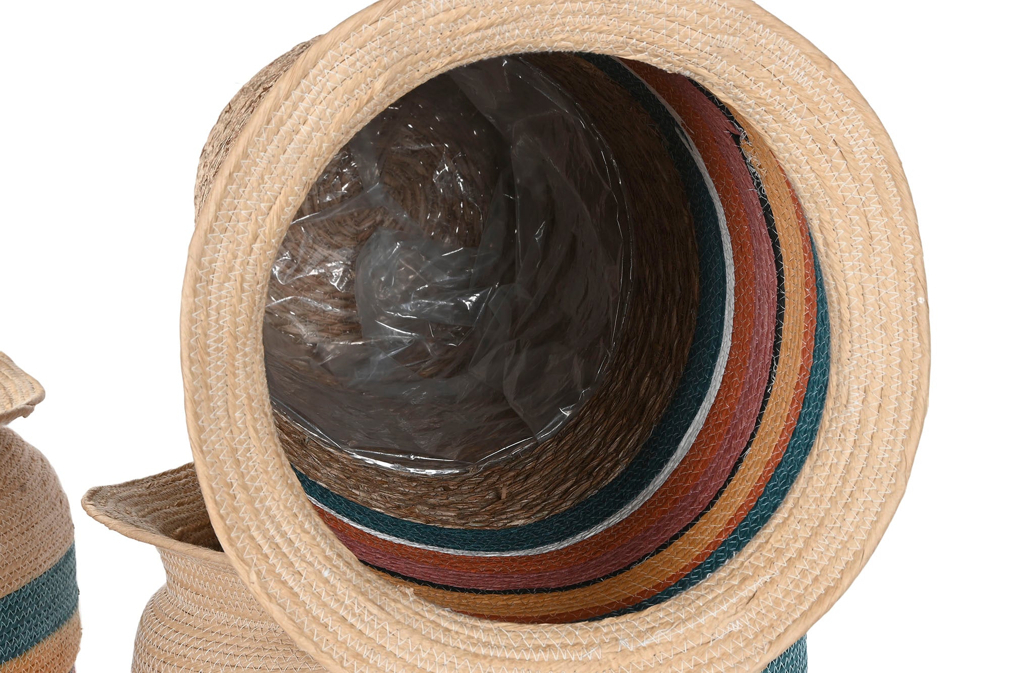 Macetero Set 4 Fibra 55X55X100 Natural Multicolor