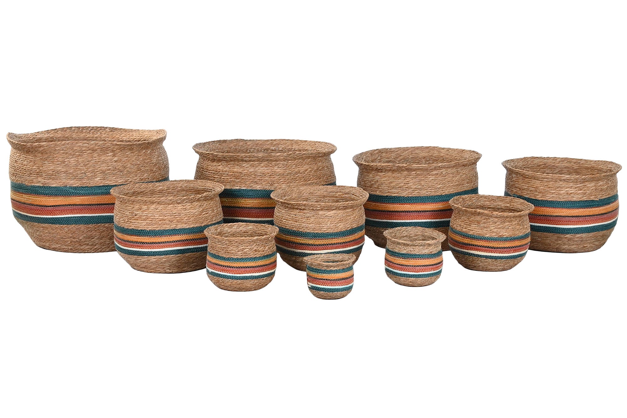 Macetero Set 10 Fibra 75X75X47 Natural Multicolor