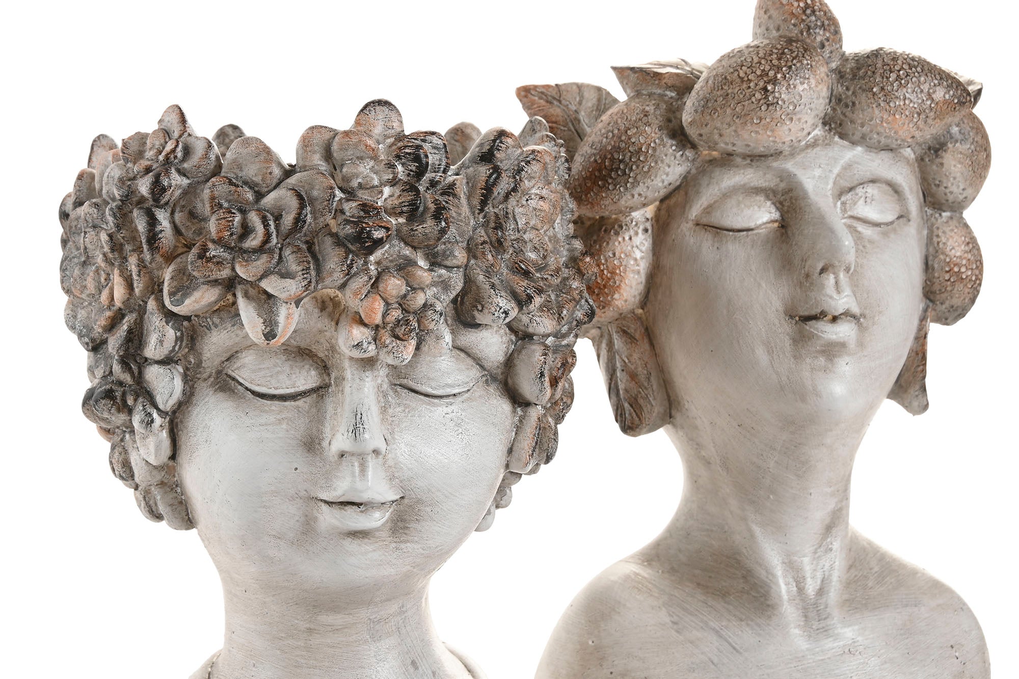 Macetero Resina 18X15X23 Cara Envejecido 2 Surt.