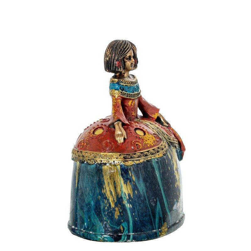Figura Menina 17cm Resina Multicolor