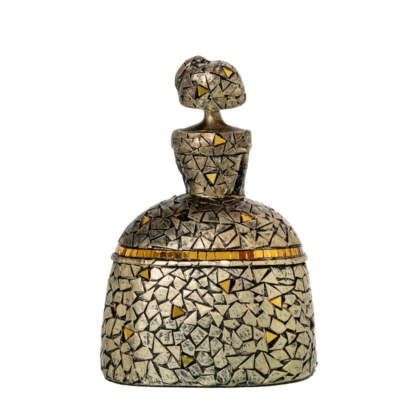 Figura Menina 18cm Resina Dorada