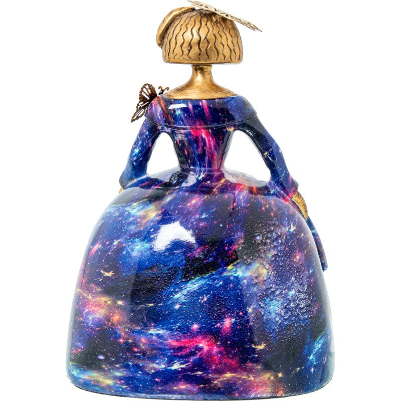 Figura Resina Menina Color Cielo Nocturno C/mariposas Oro