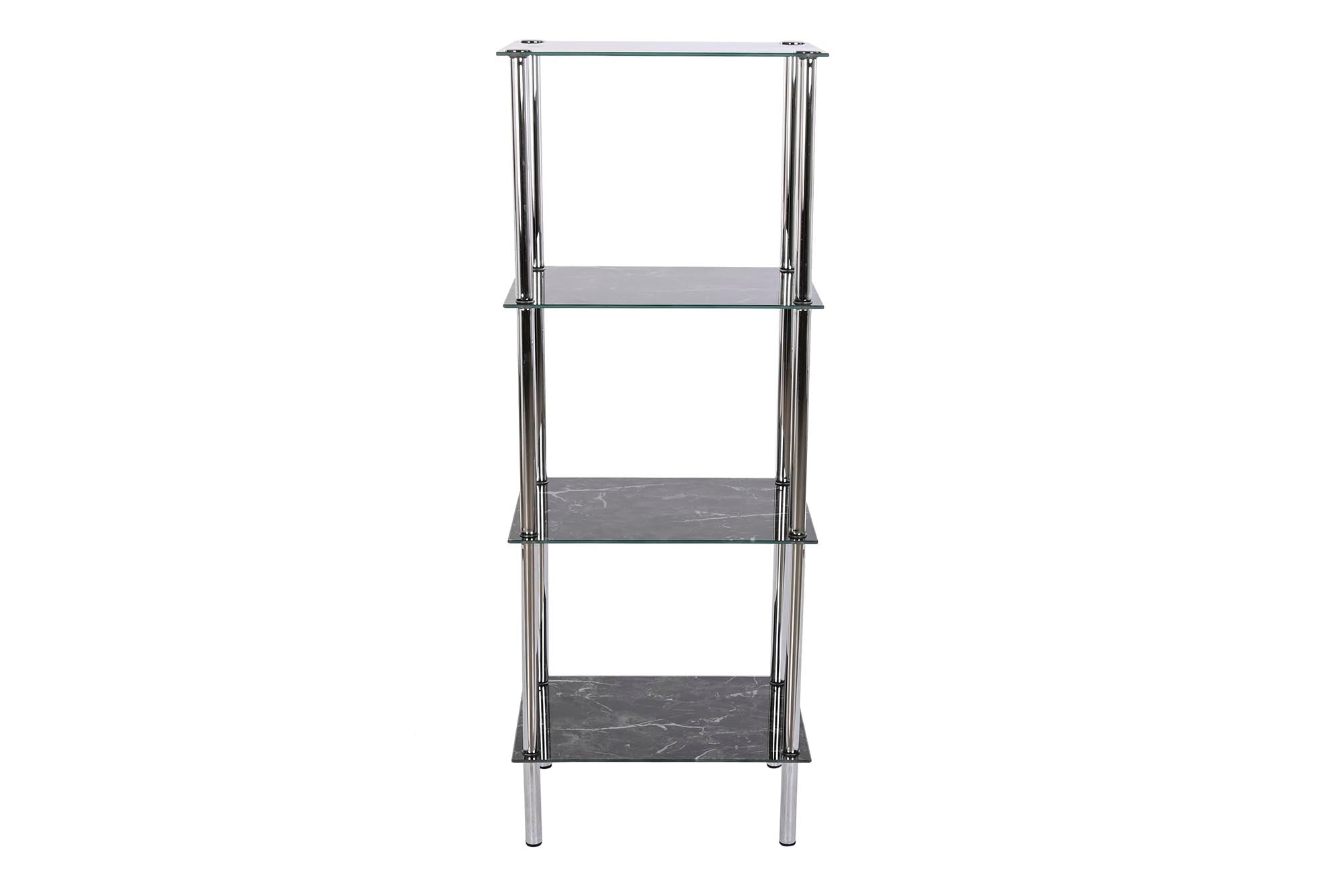 Prateleira de vidro de aço 40x30x105 Simil Mármore