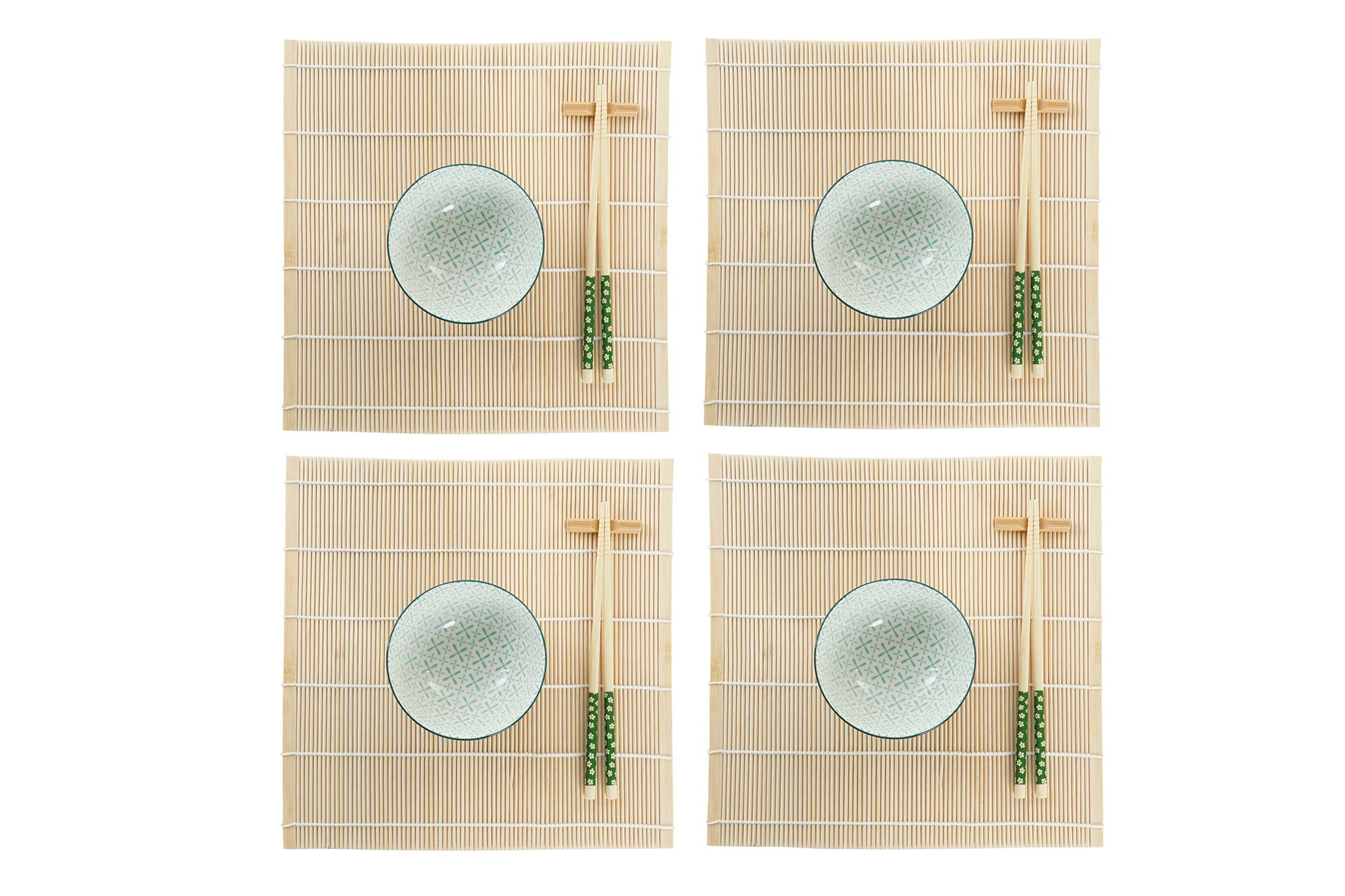 Sushi Set 16 Bambu Gres 14,5X14,5X31 Verde