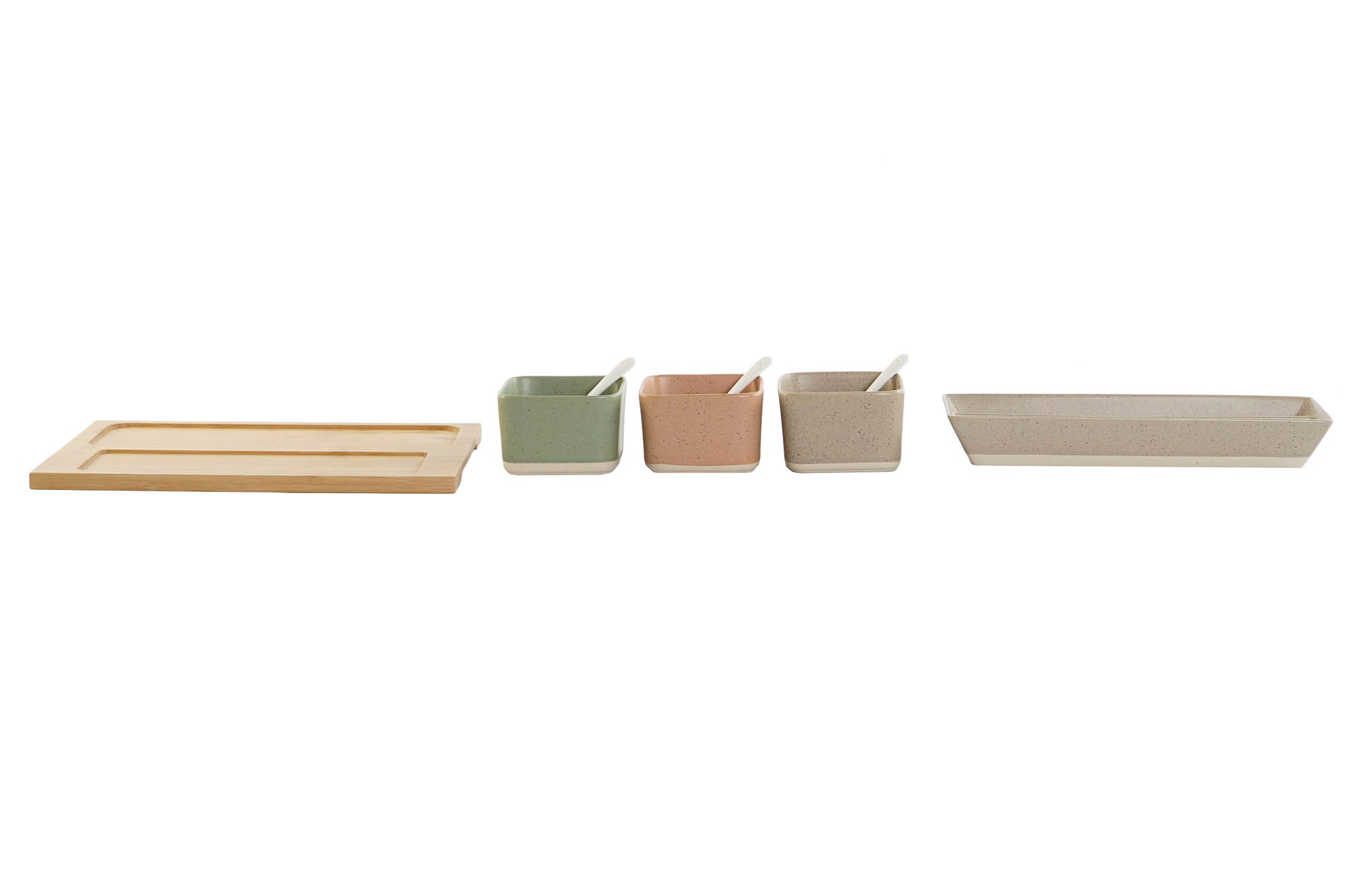 Aperitivo Set 8 Porcelana Bambu 26X9X4 Multicolor