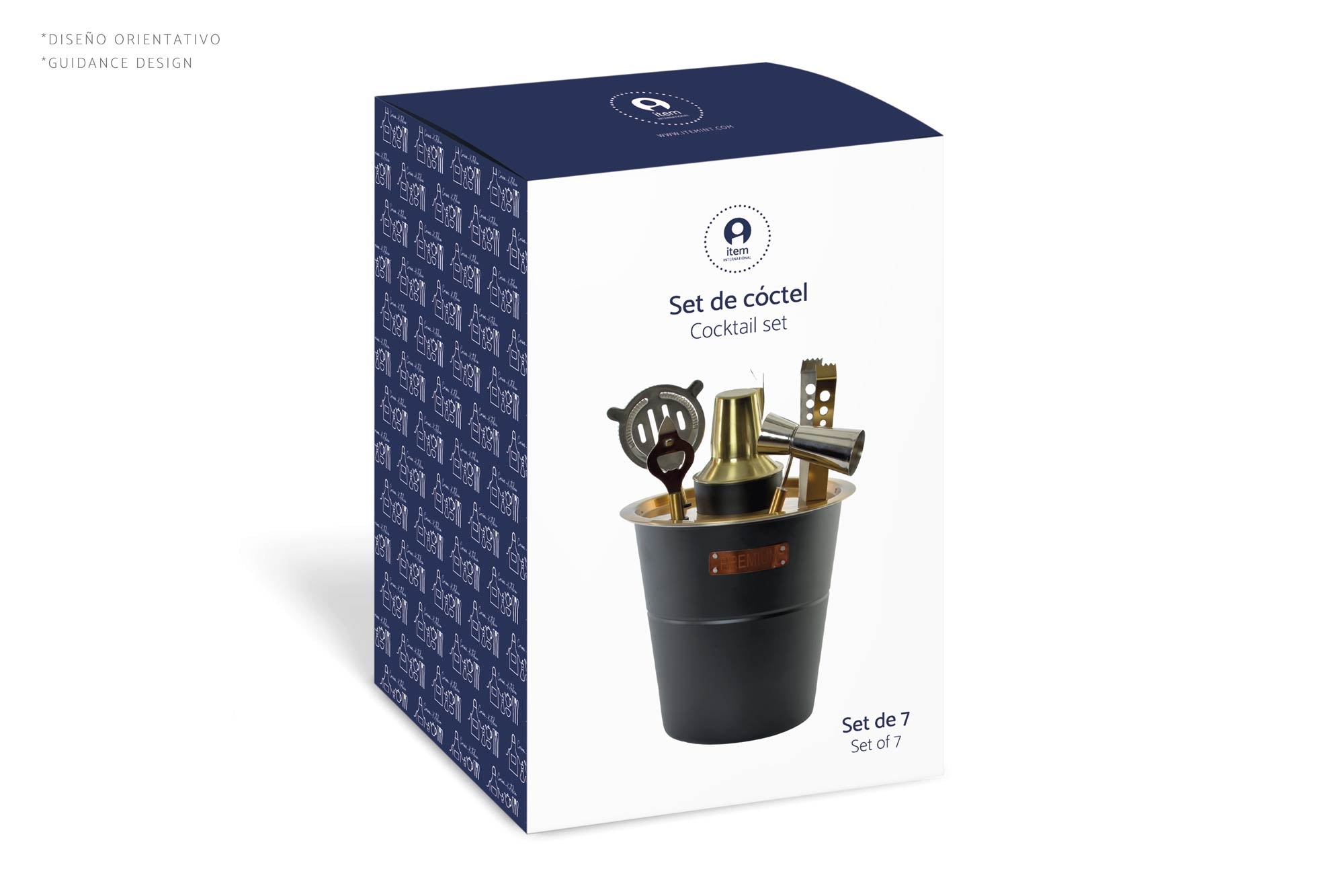 Coctel Set 5 Inox 8X8X21 500Ml Dorado