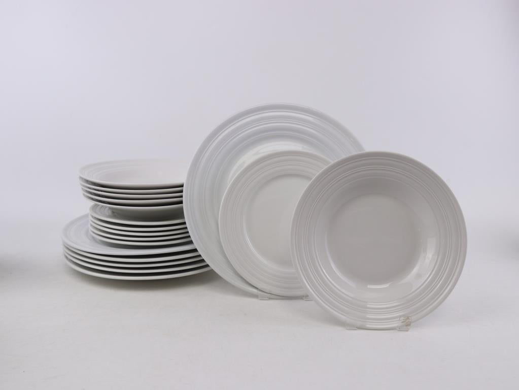 Plate Set 4 Porcelain 20X20X3 Deep White