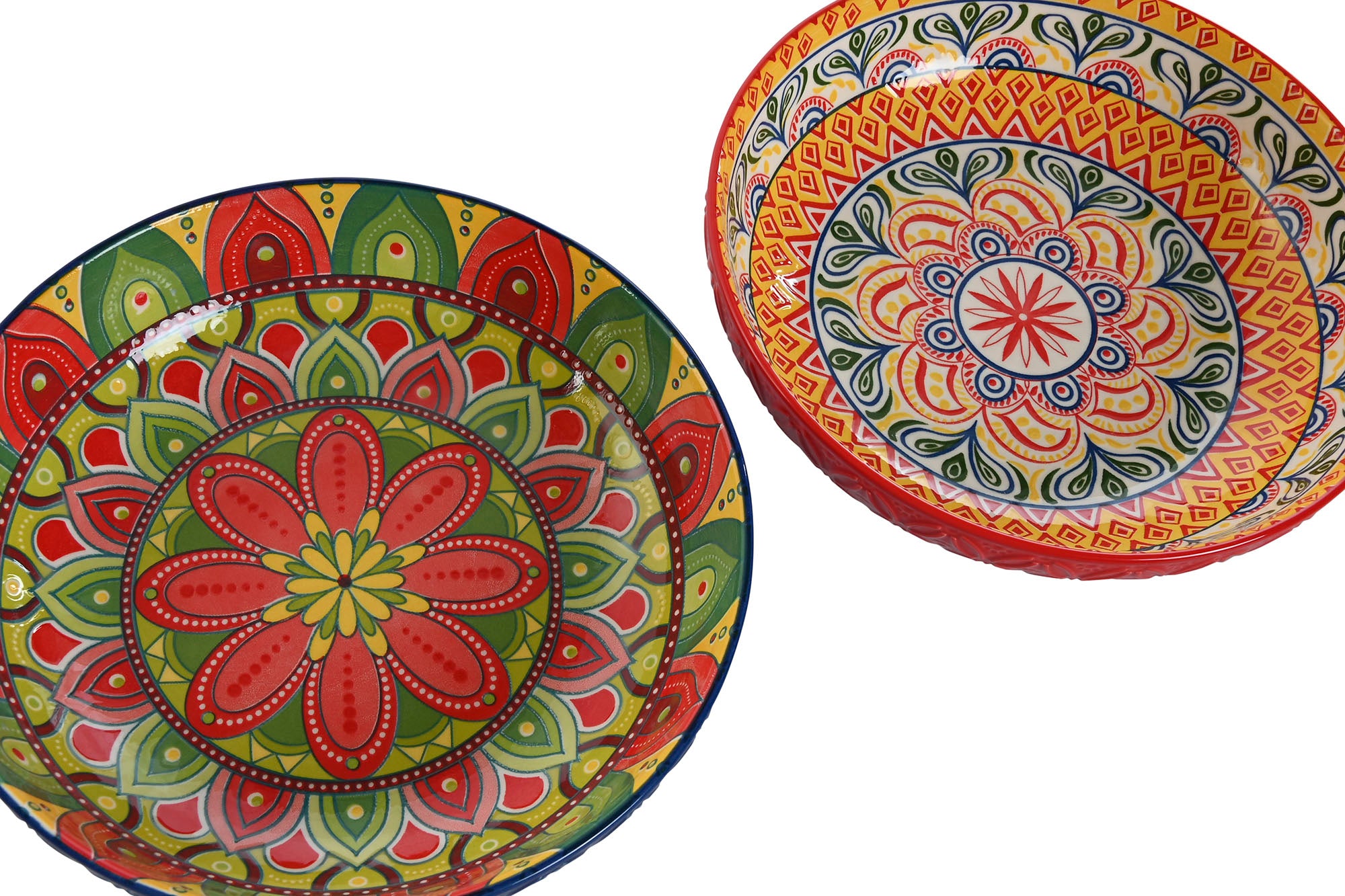 Stoneware Plate 21.5X21.5X5.5 Mandala 2 Assortment.