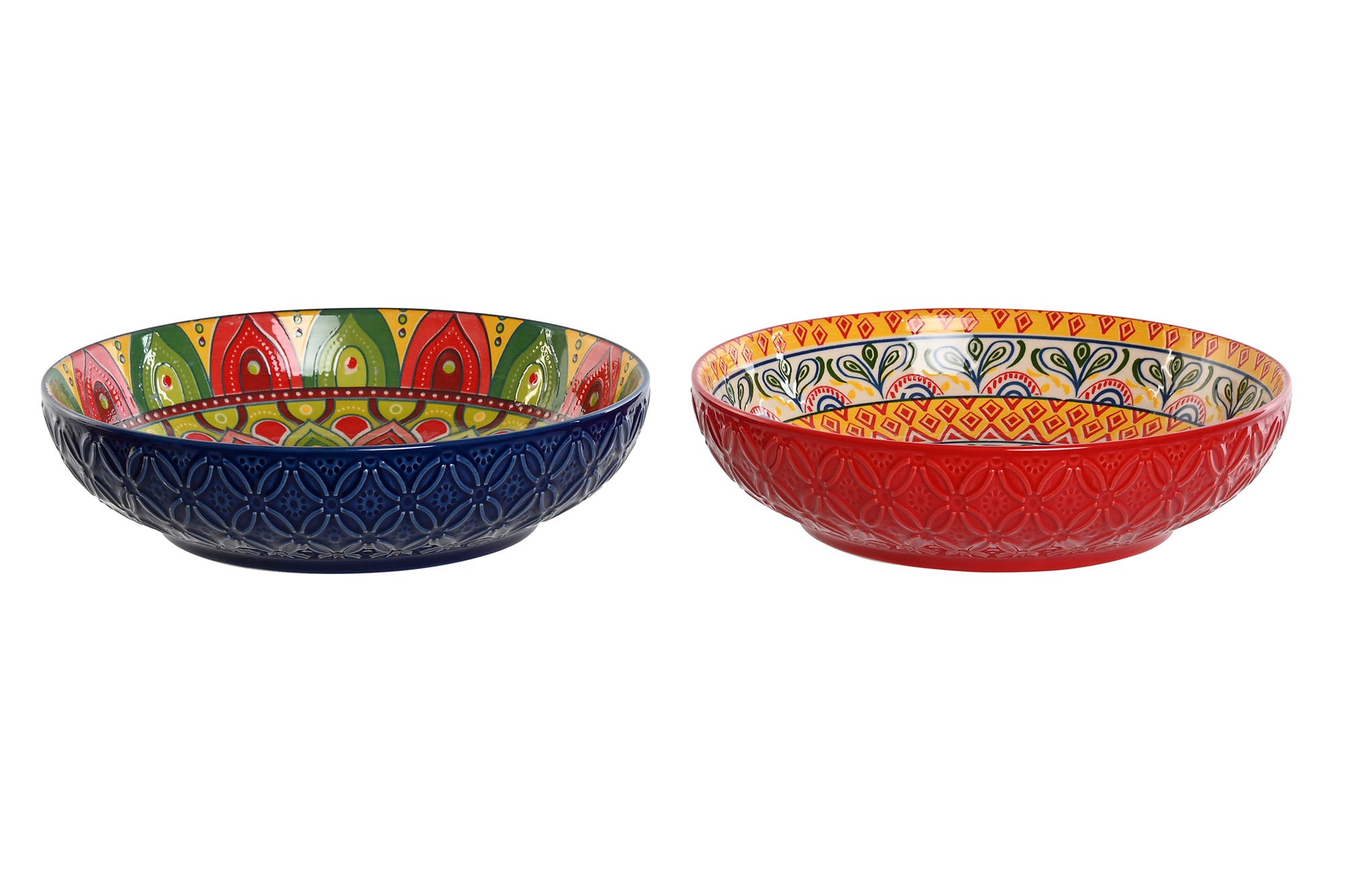 Stoneware Plate 21.5X21.5X5.5 Mandala 2 Assortment.