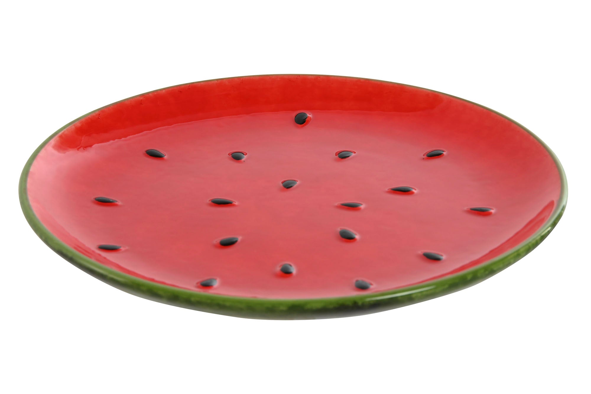 Plato Gres 22X22X2,5 Sandia Rojo