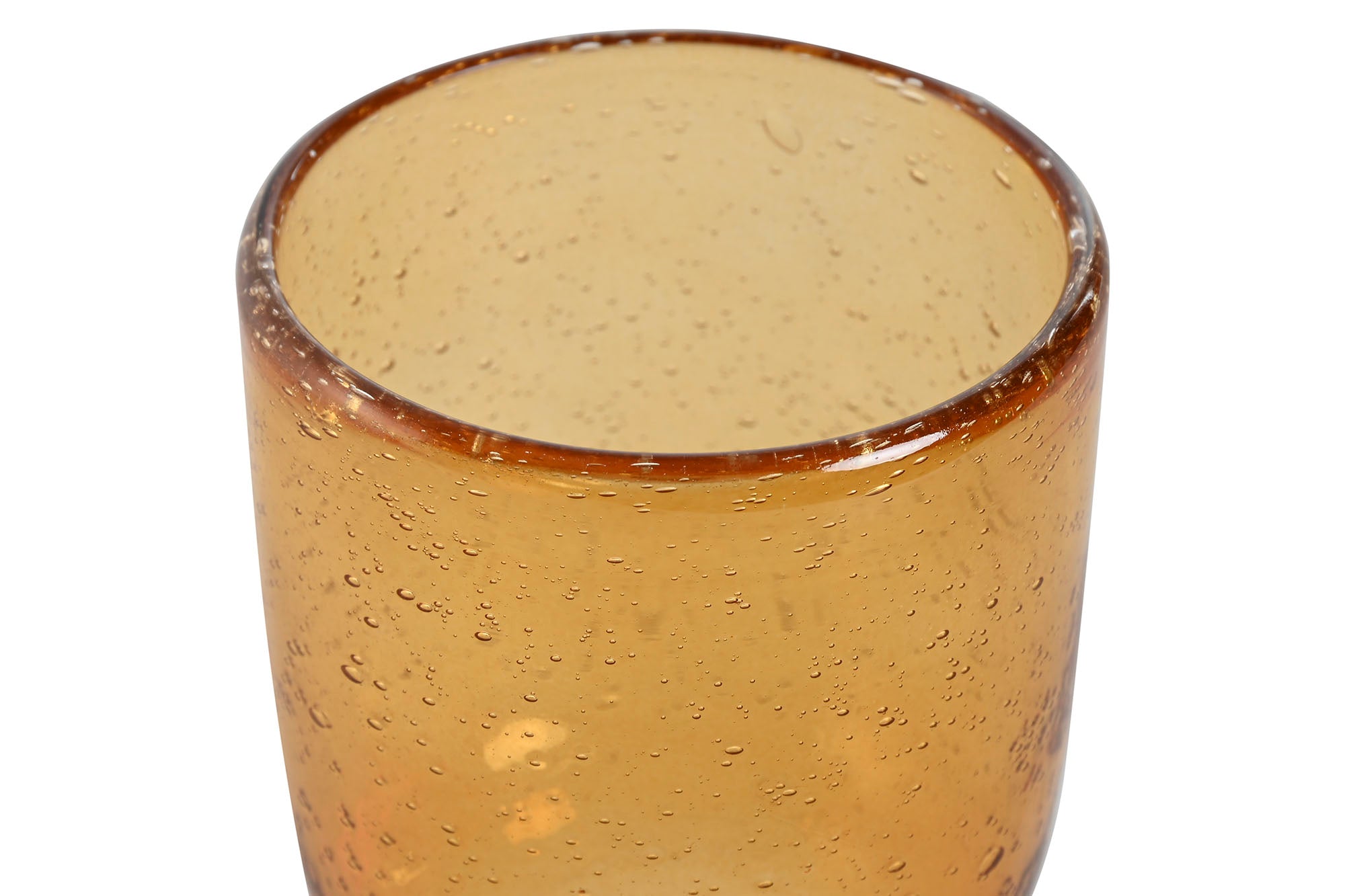 Glass Set 6 Crystal 8X8X14 300Ml Amber Bubbles