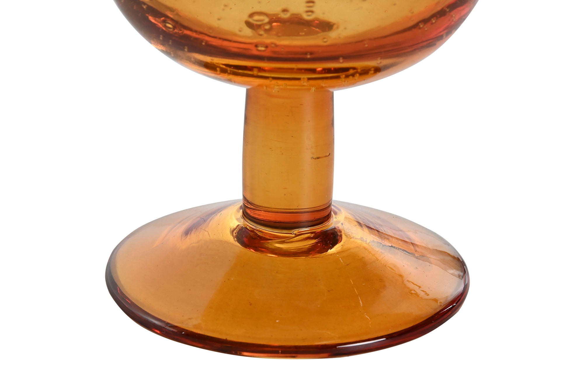 Glass Set 6 Crystal 8X8X14 300Ml Amber Bubbles