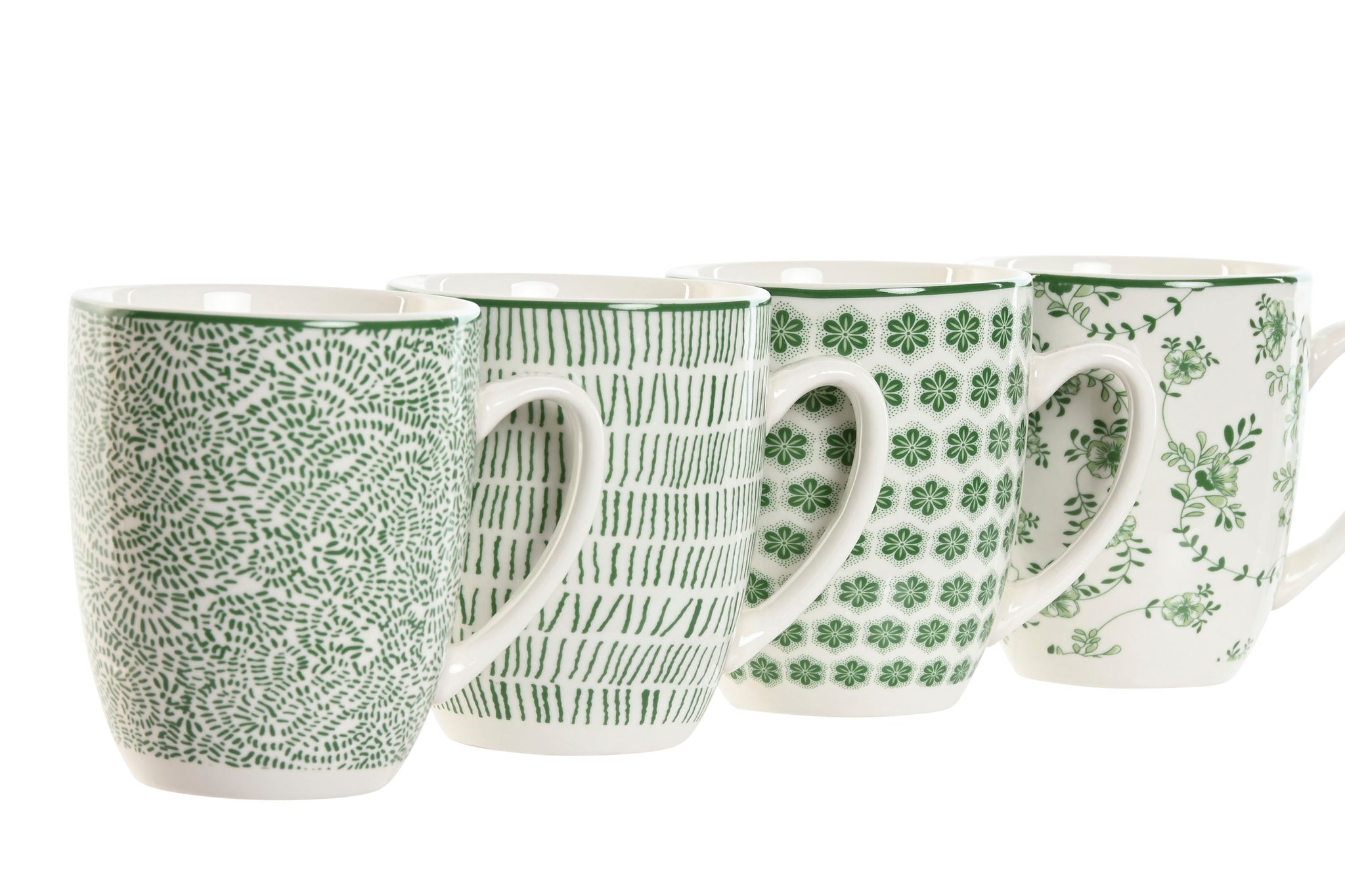 Mug Set 4 Porcelana 12X9X10,5 340Ml Verde